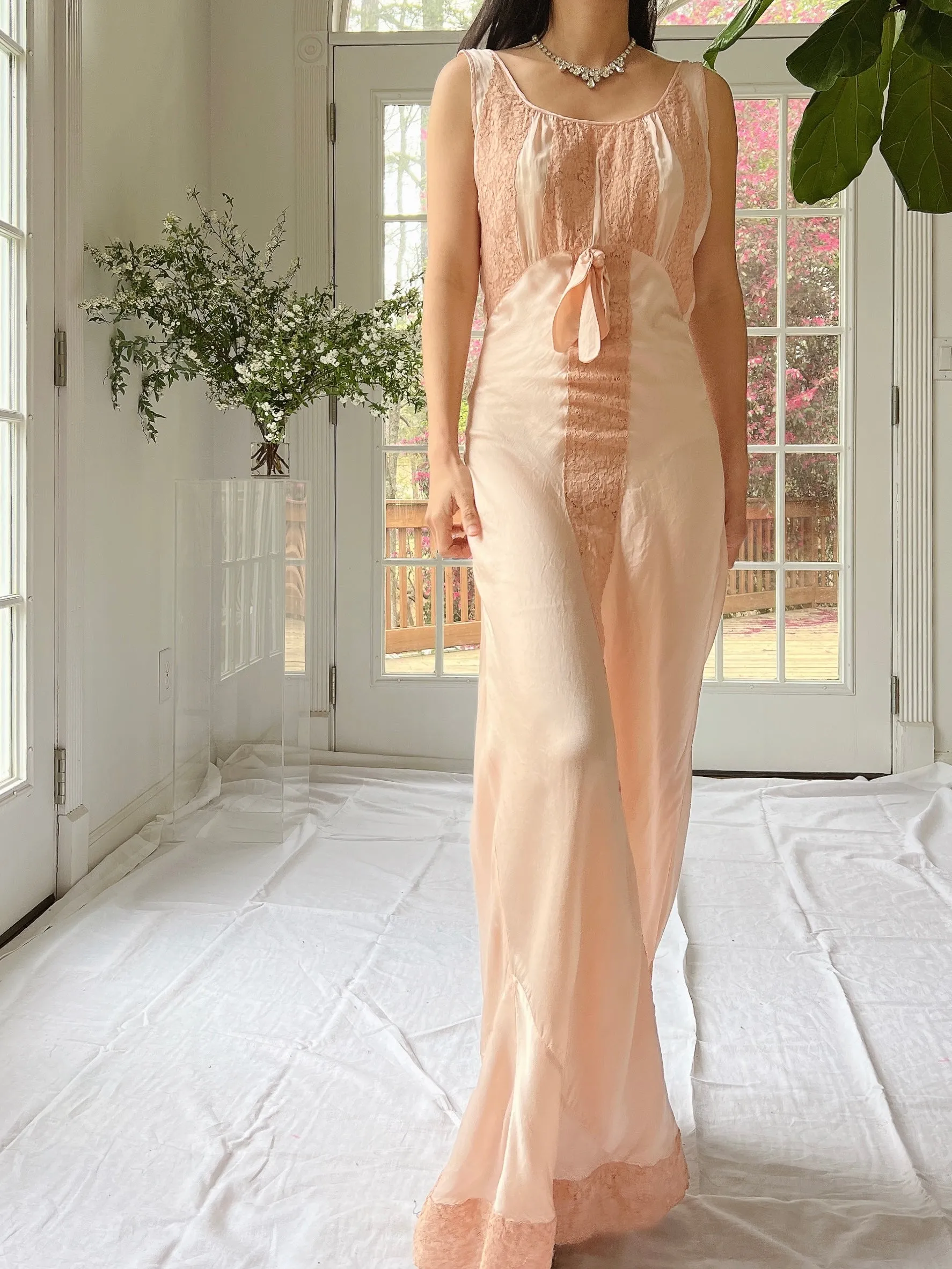 1930s Silk Bias Cut Slip - S/M
