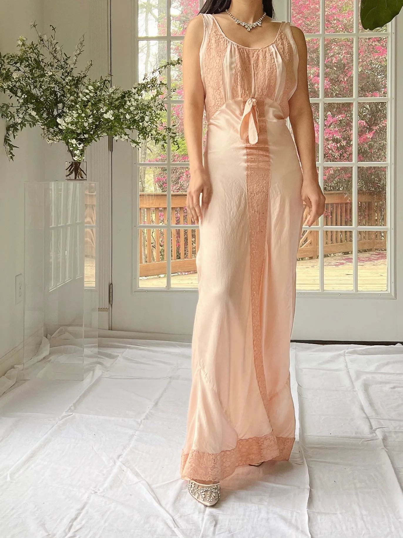 1930s Silk Bias Cut Slip - S/M