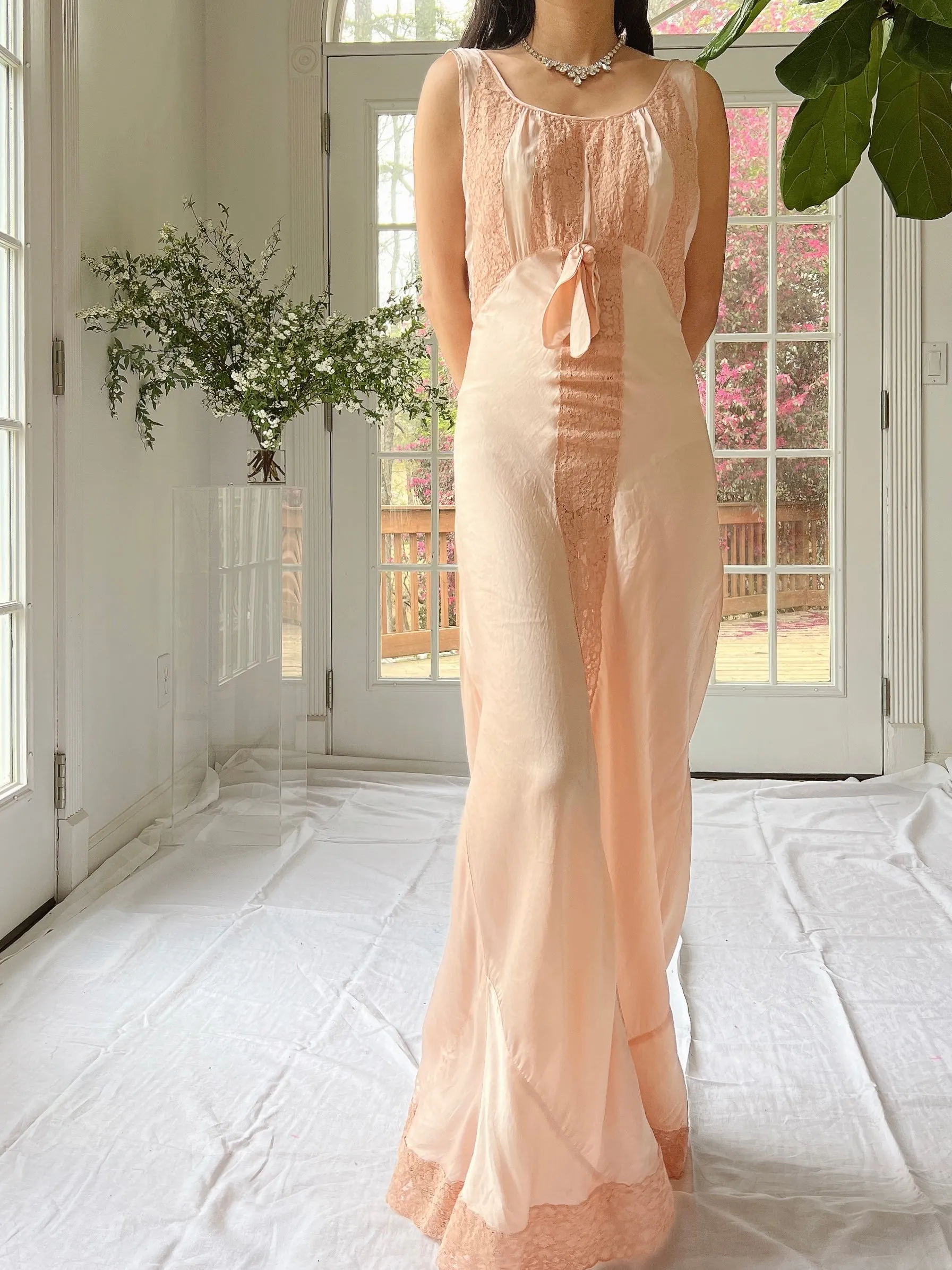 1930s Silk Bias Cut Slip - S/M