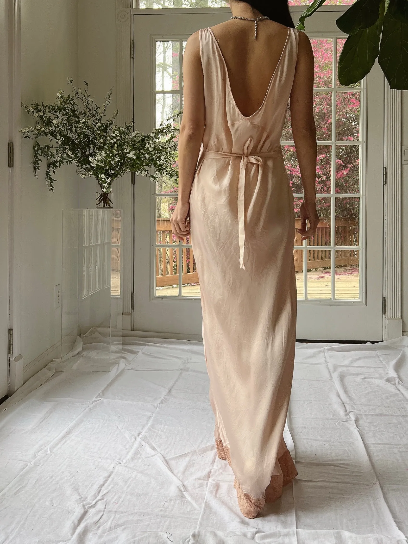 1930s Silk Bias Cut Slip - S/M