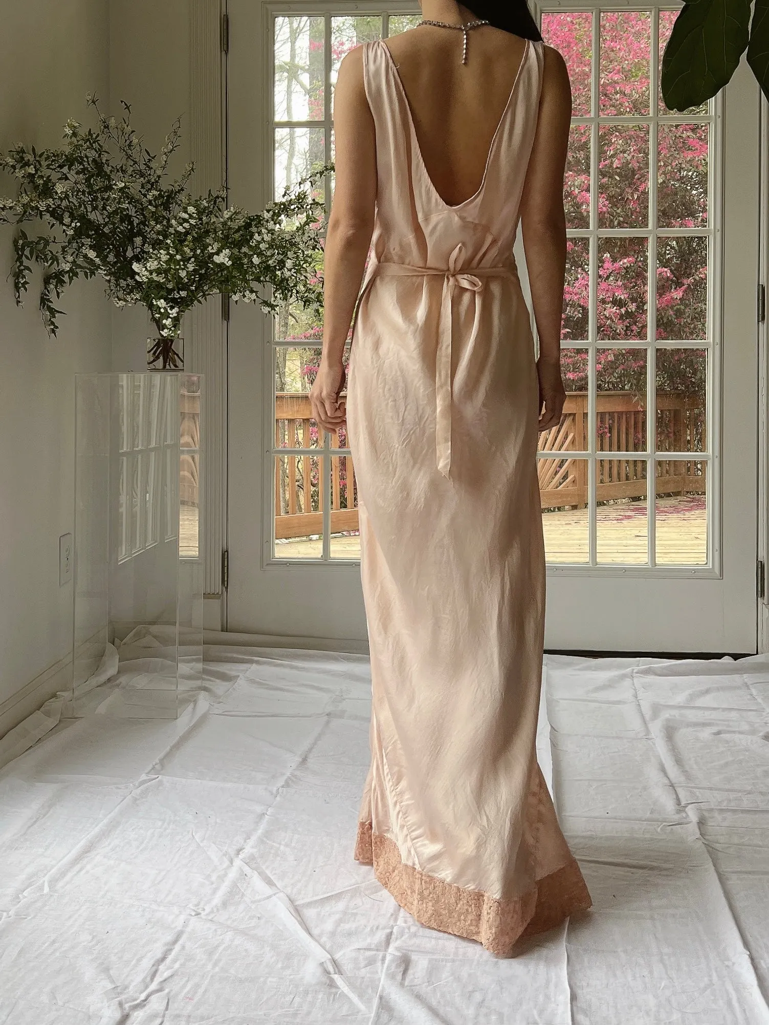1930s Silk Bias Cut Slip - S/M