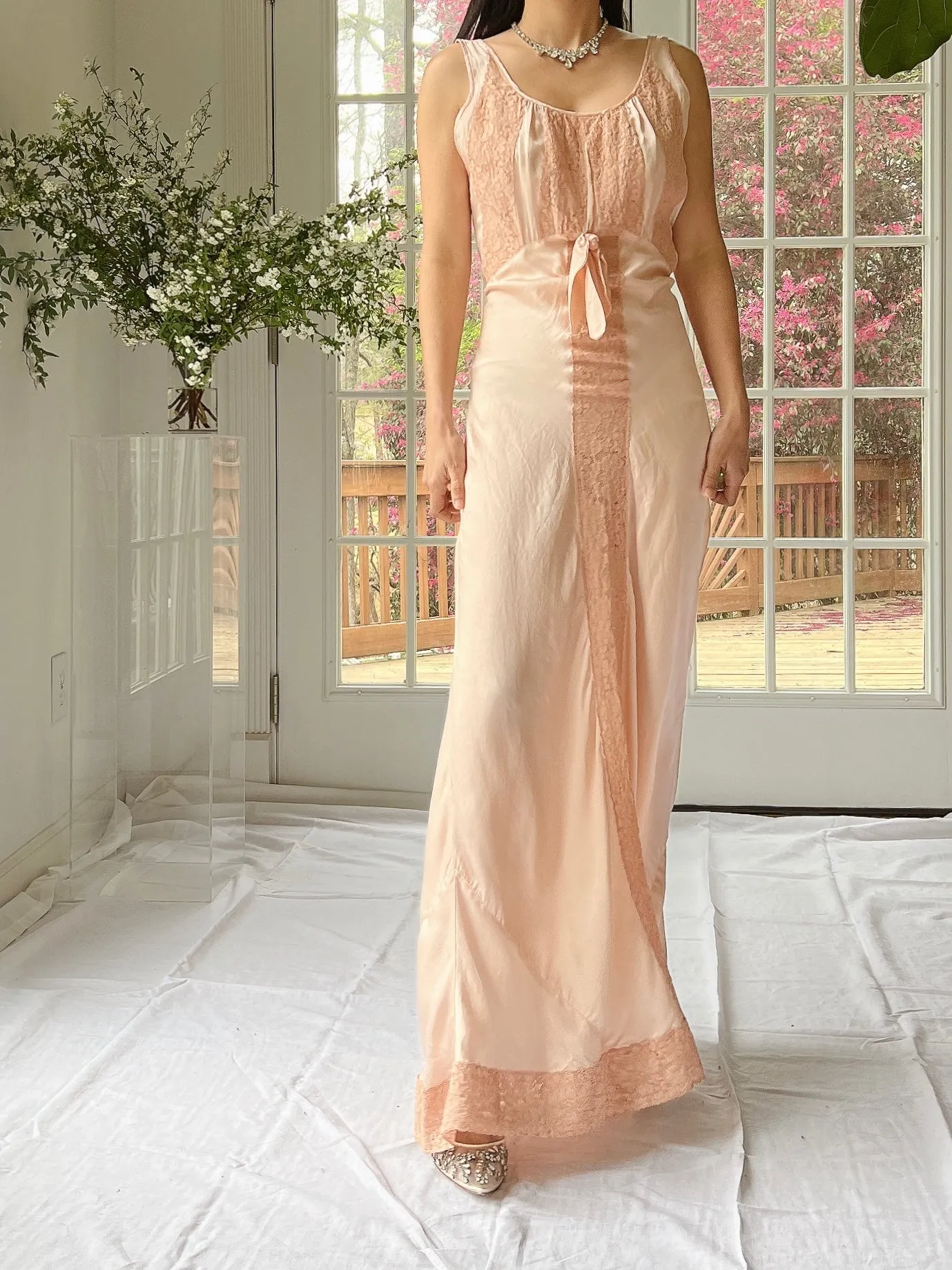 1930s Silk Bias Cut Slip - S/M