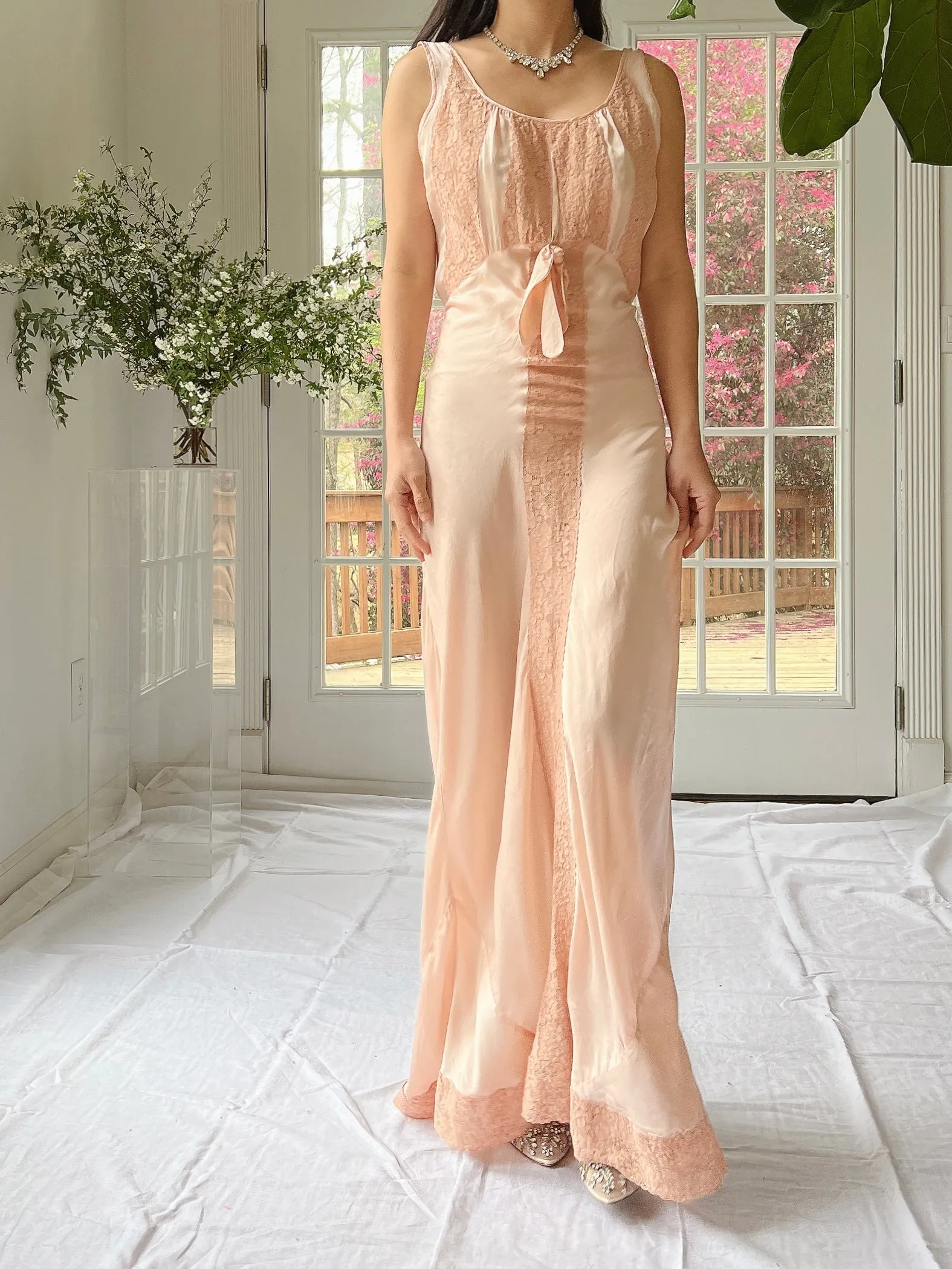 1930s Silk Bias Cut Slip - S/M