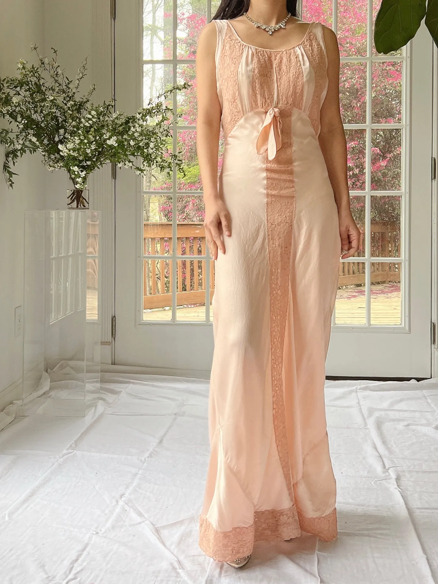 1930s Silk Bias Cut Slip - S/M