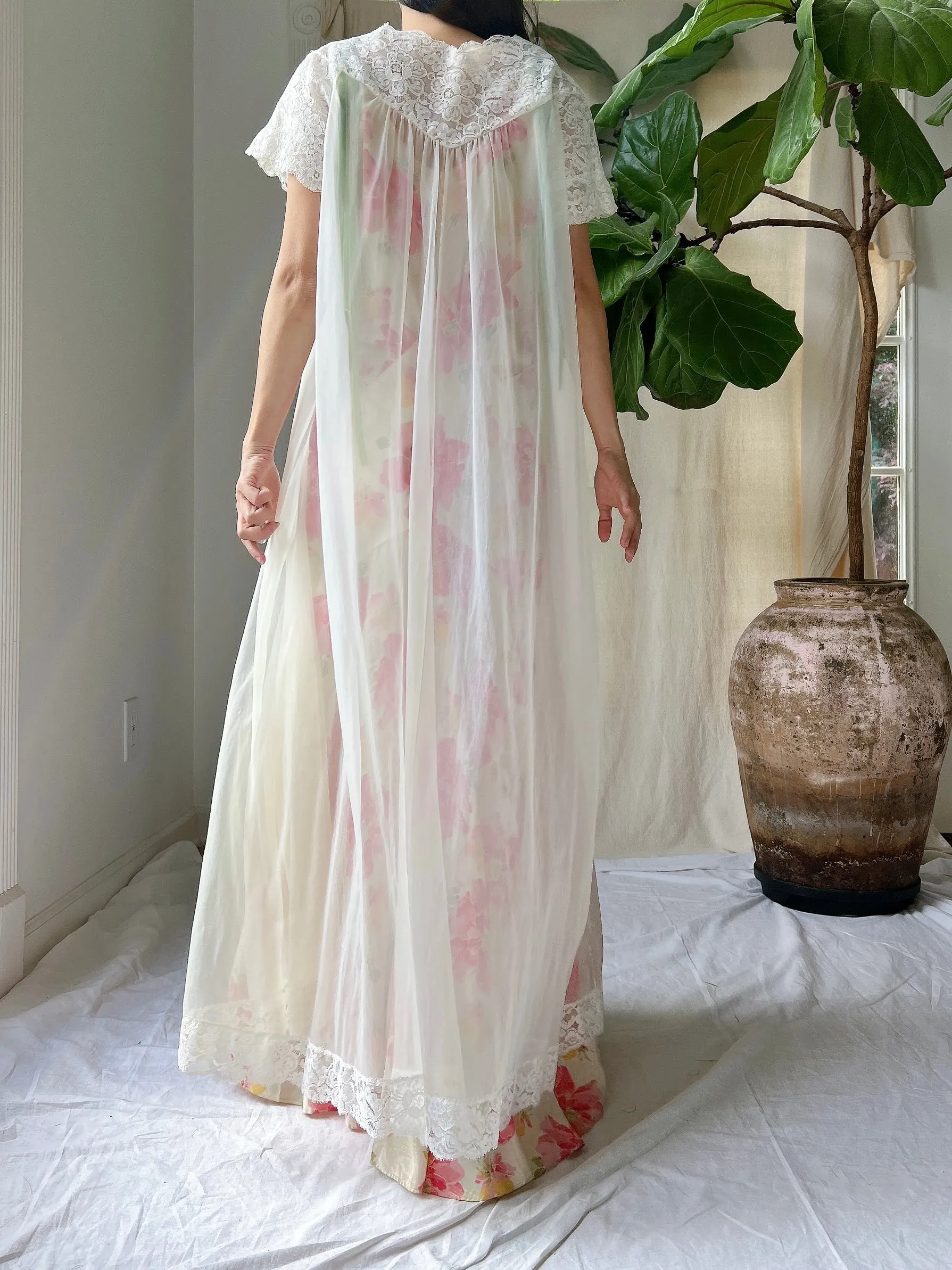 1960s Nylon Dressing Gown - S