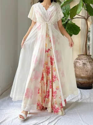 1960s Nylon Dressing Gown - S