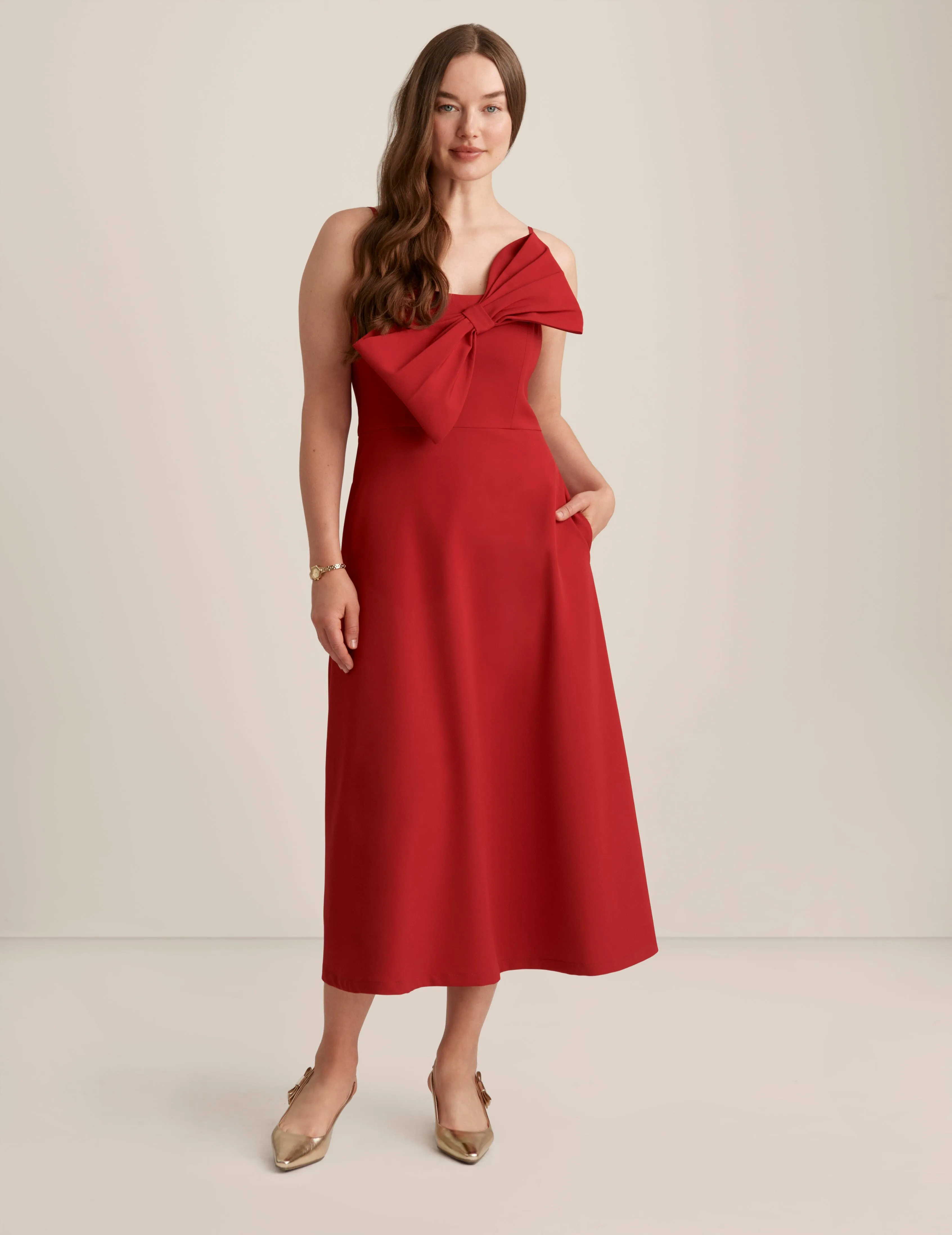 A Line Midi With Bow Bodice - Sale