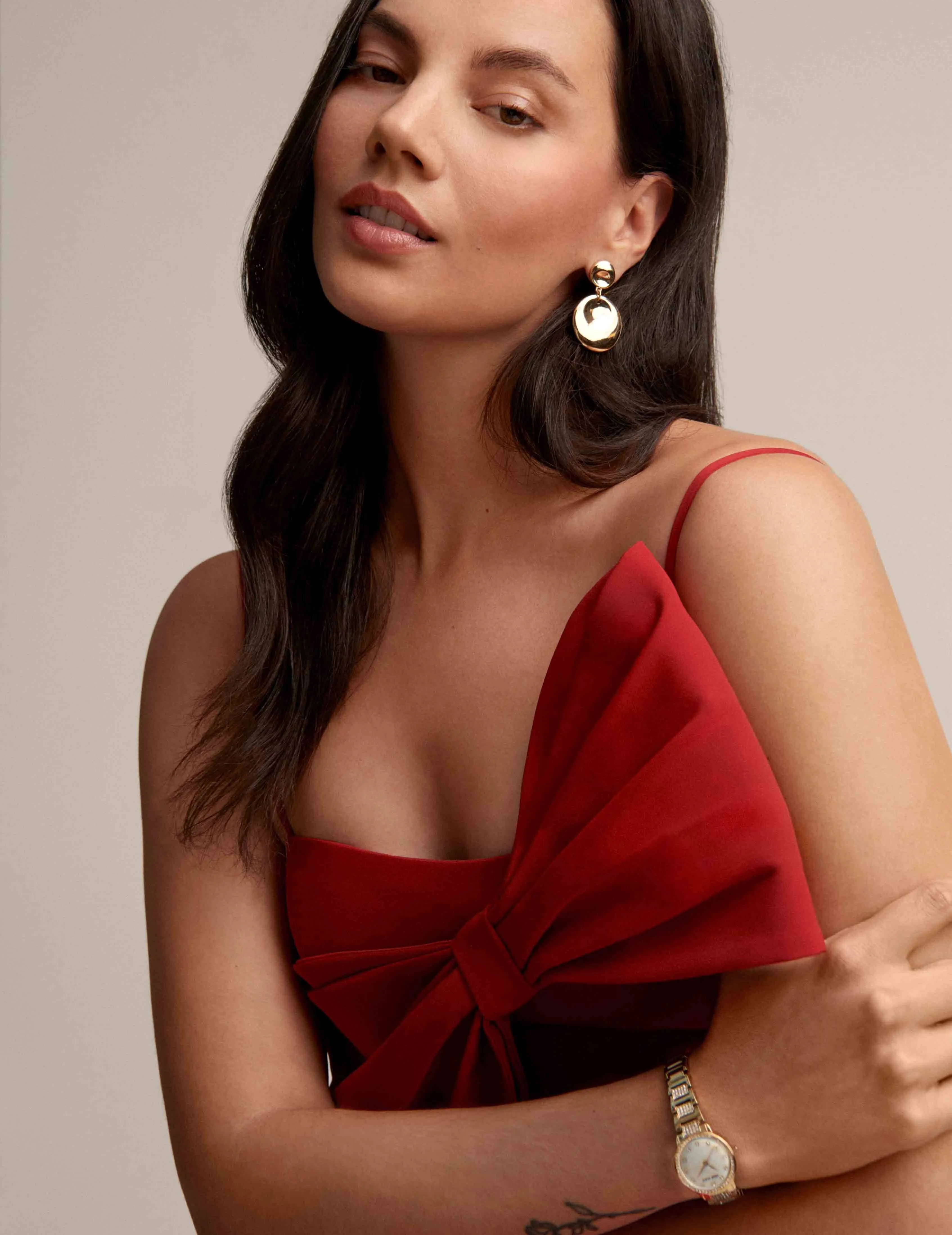 A Line Midi With Bow Bodice - Sale