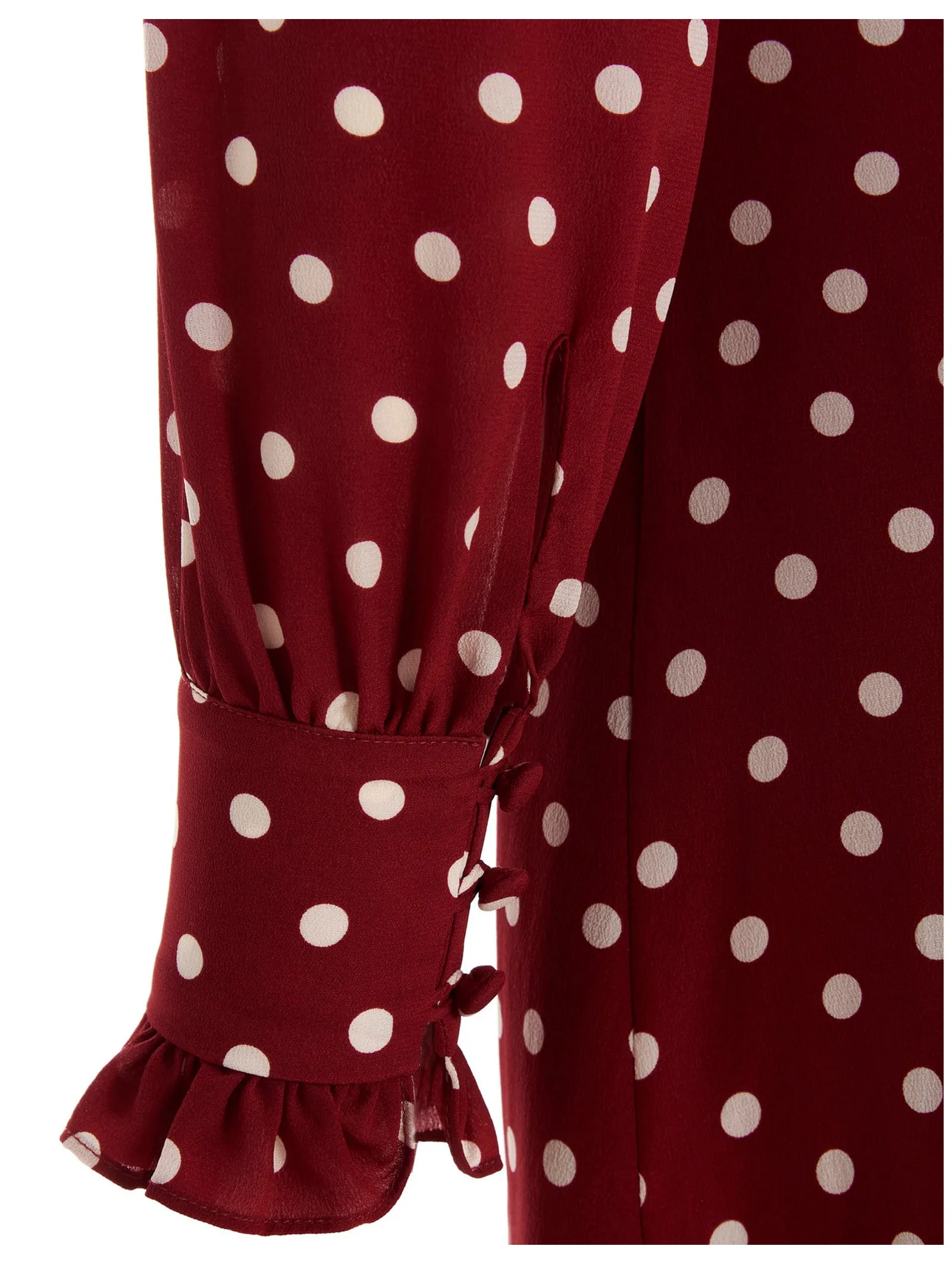 Alessandra Rich Polka Dot Print V-Neck Wrap Dress
