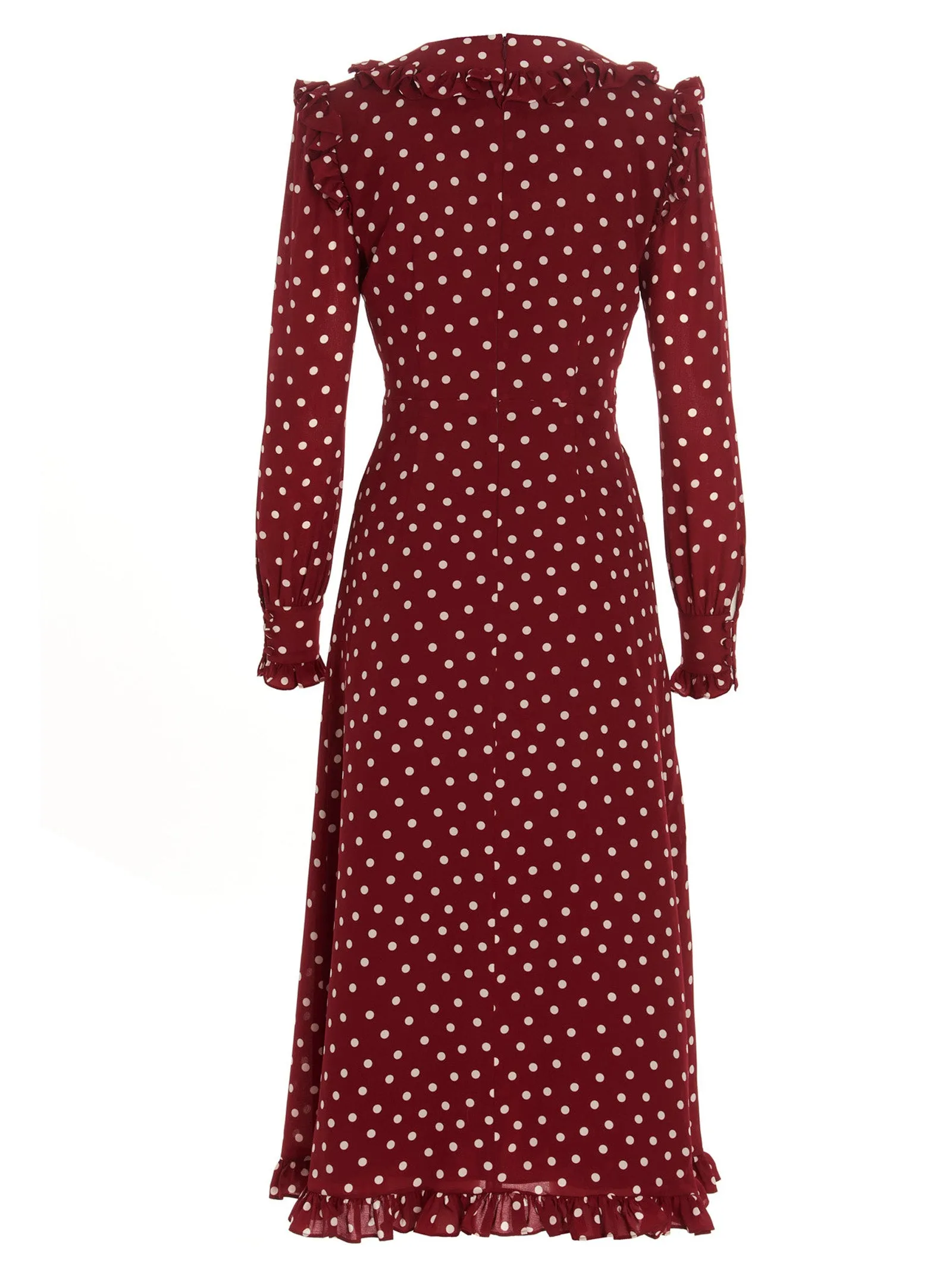 Alessandra Rich Polka Dot Print V-Neck Wrap Dress
