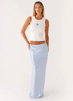 Algorithm Sequin Maxi Skirt - Blue