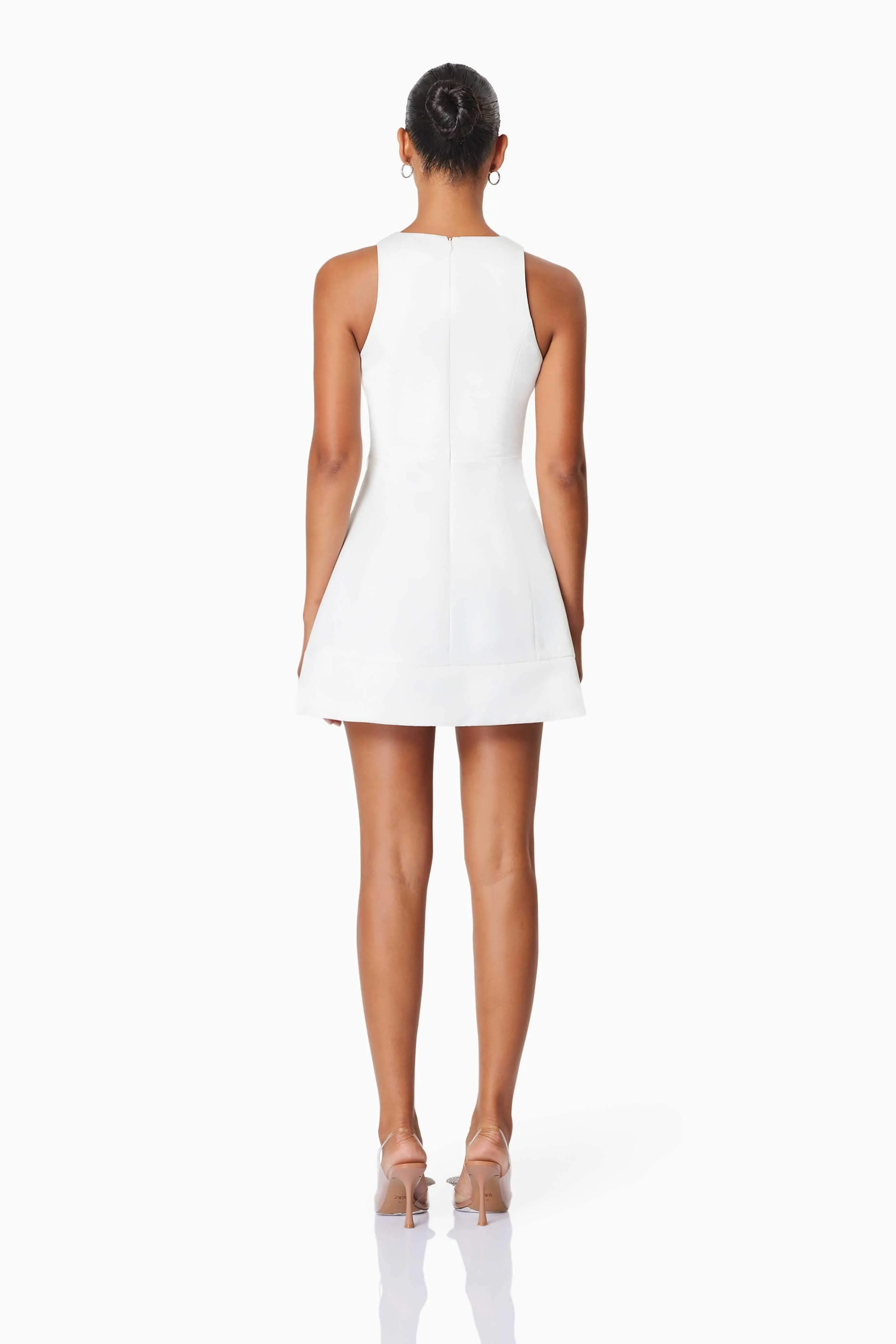 Alice Fit and Flare Mini Day Dress in White