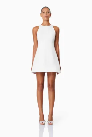 Alice Fit and Flare Mini Day Dress in White