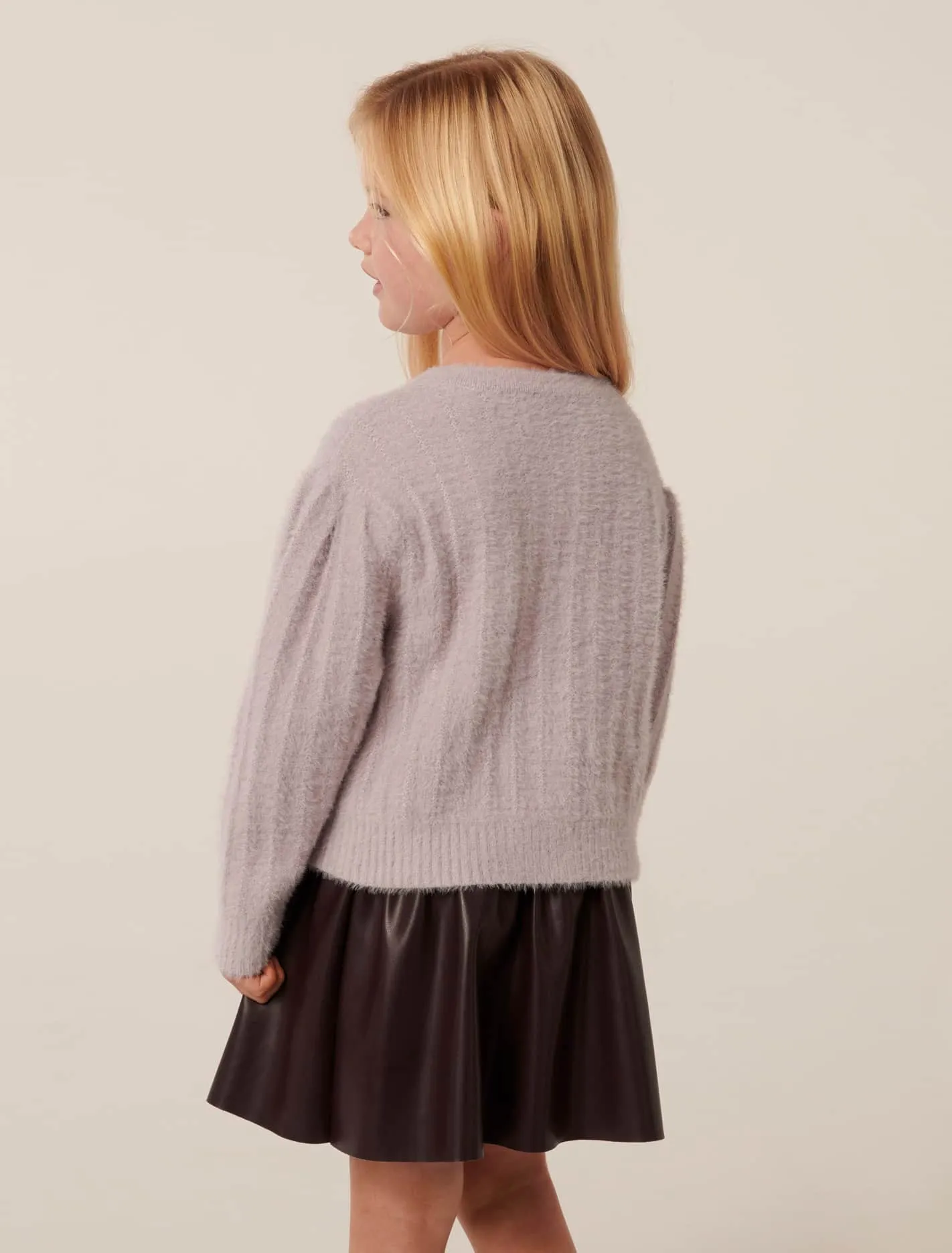 Alina Girls Fluffy Cardigan