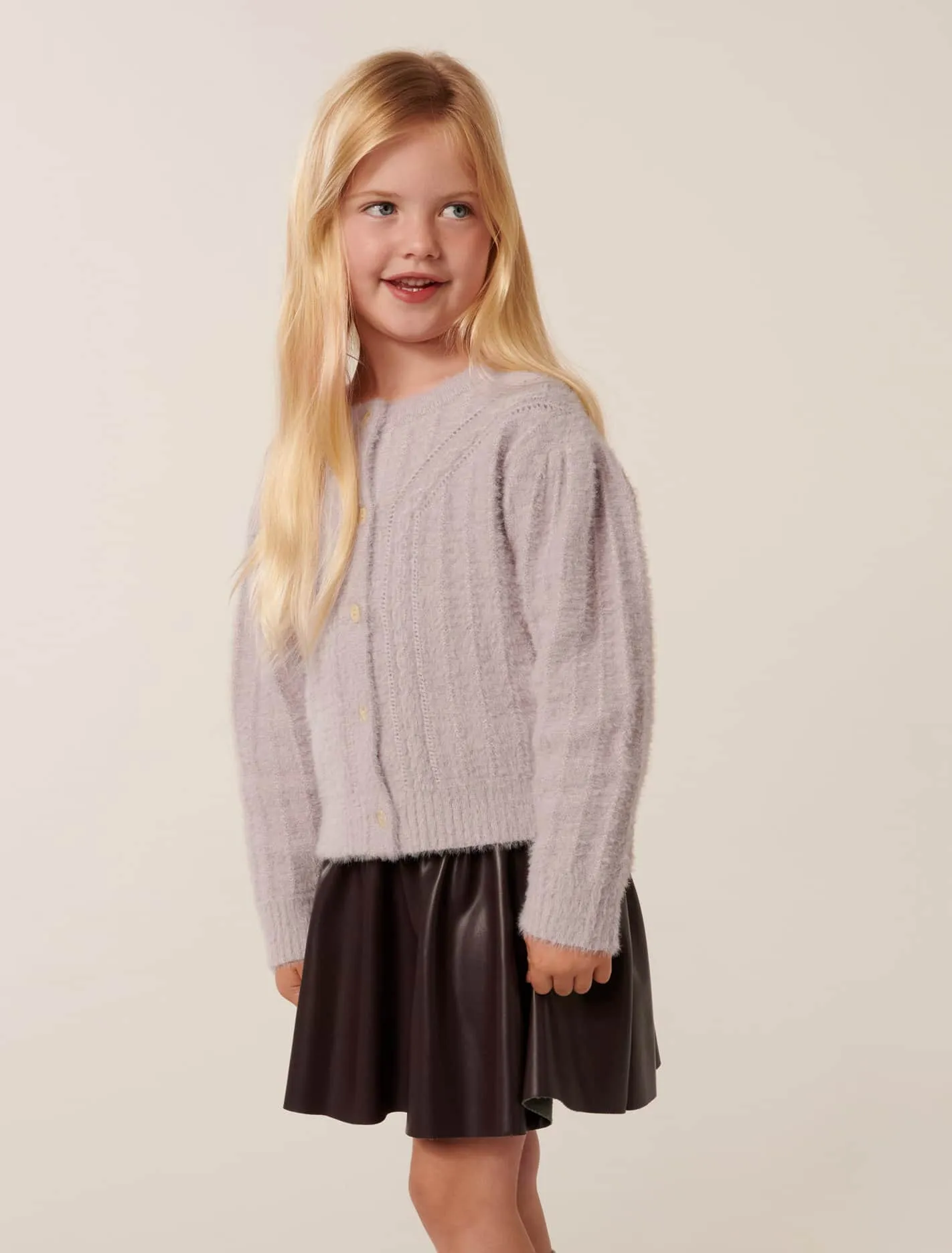 Alina Girls Fluffy Cardigan