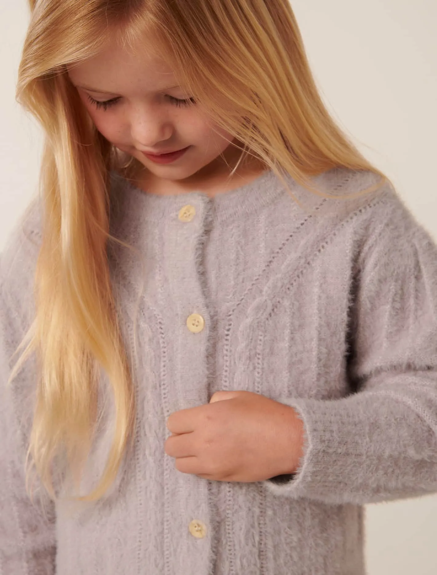 Alina Girls Fluffy Cardigan