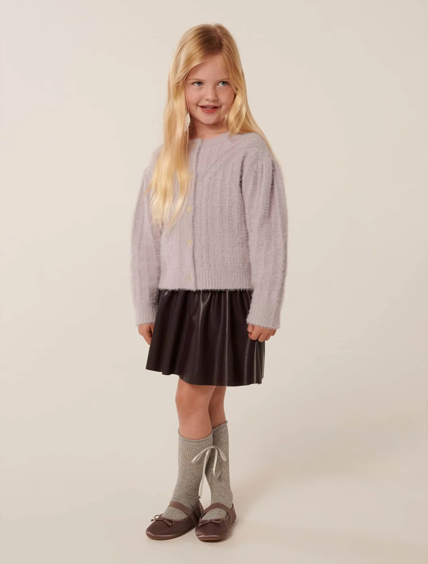 Alina Girls Fluffy Cardigan