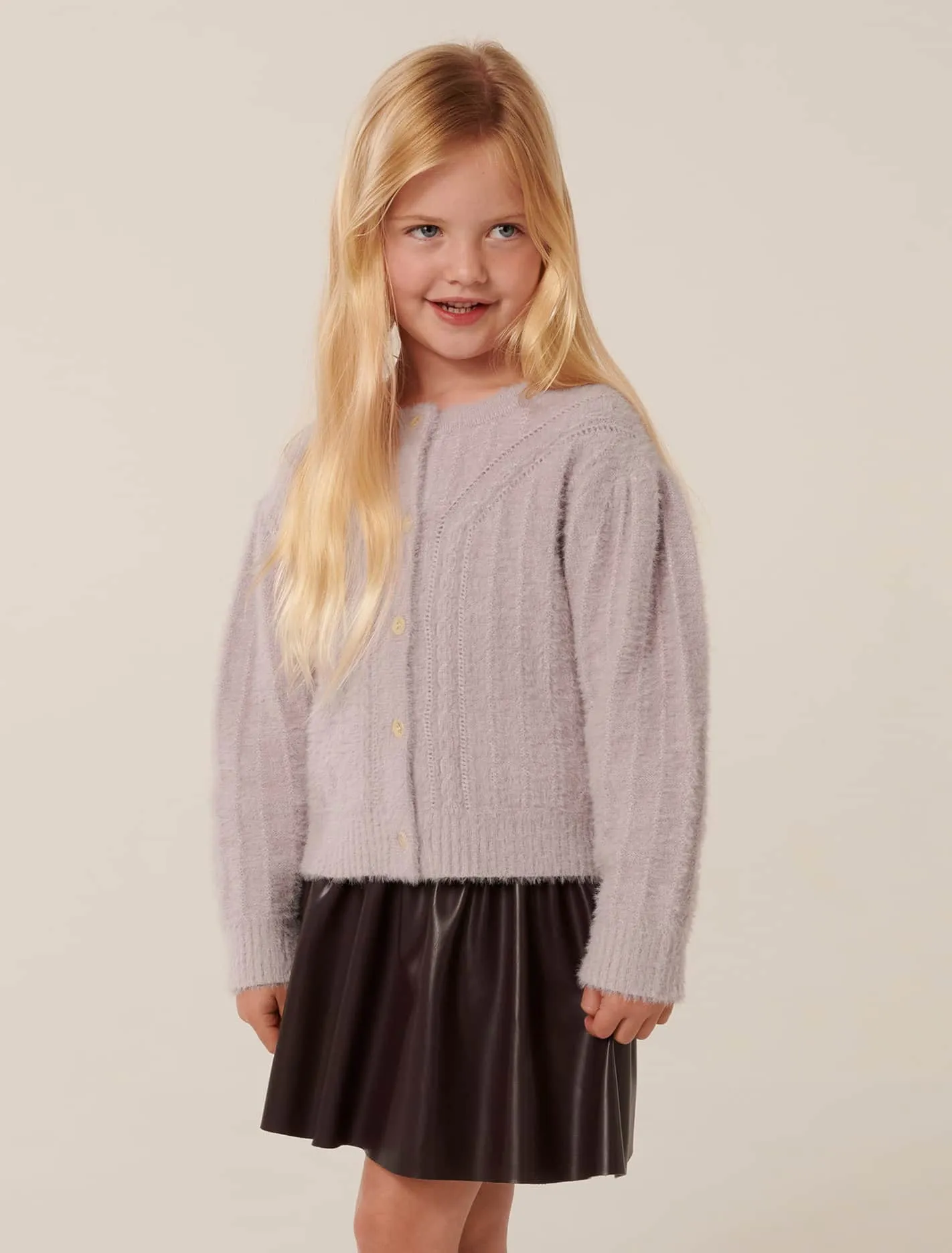 Alina Girls Fluffy Cardigan