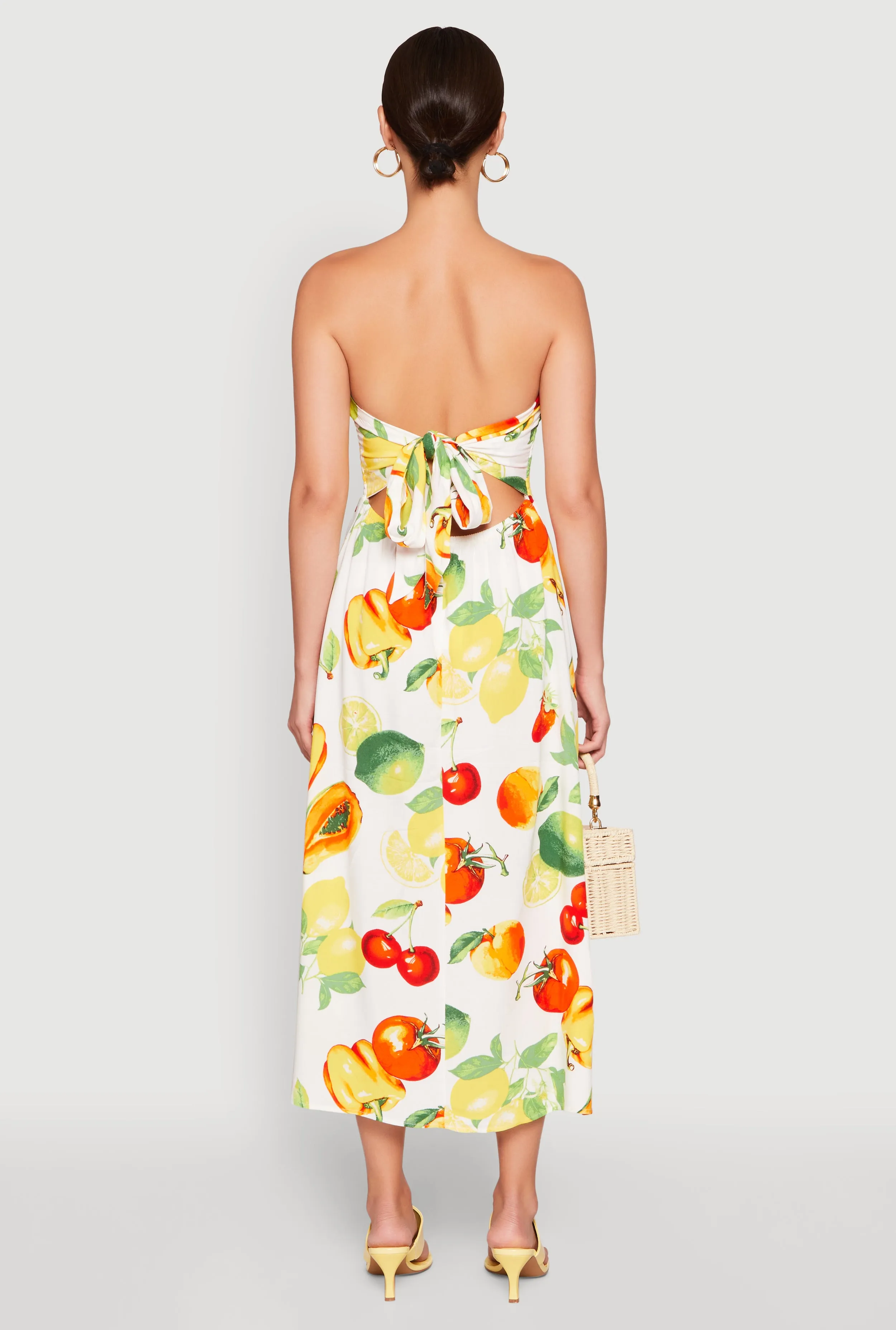 Almost Famous Assorted Fruit Smocked Dress