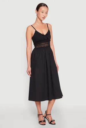Almost Famous Crochet Empire Waist Midi Dress