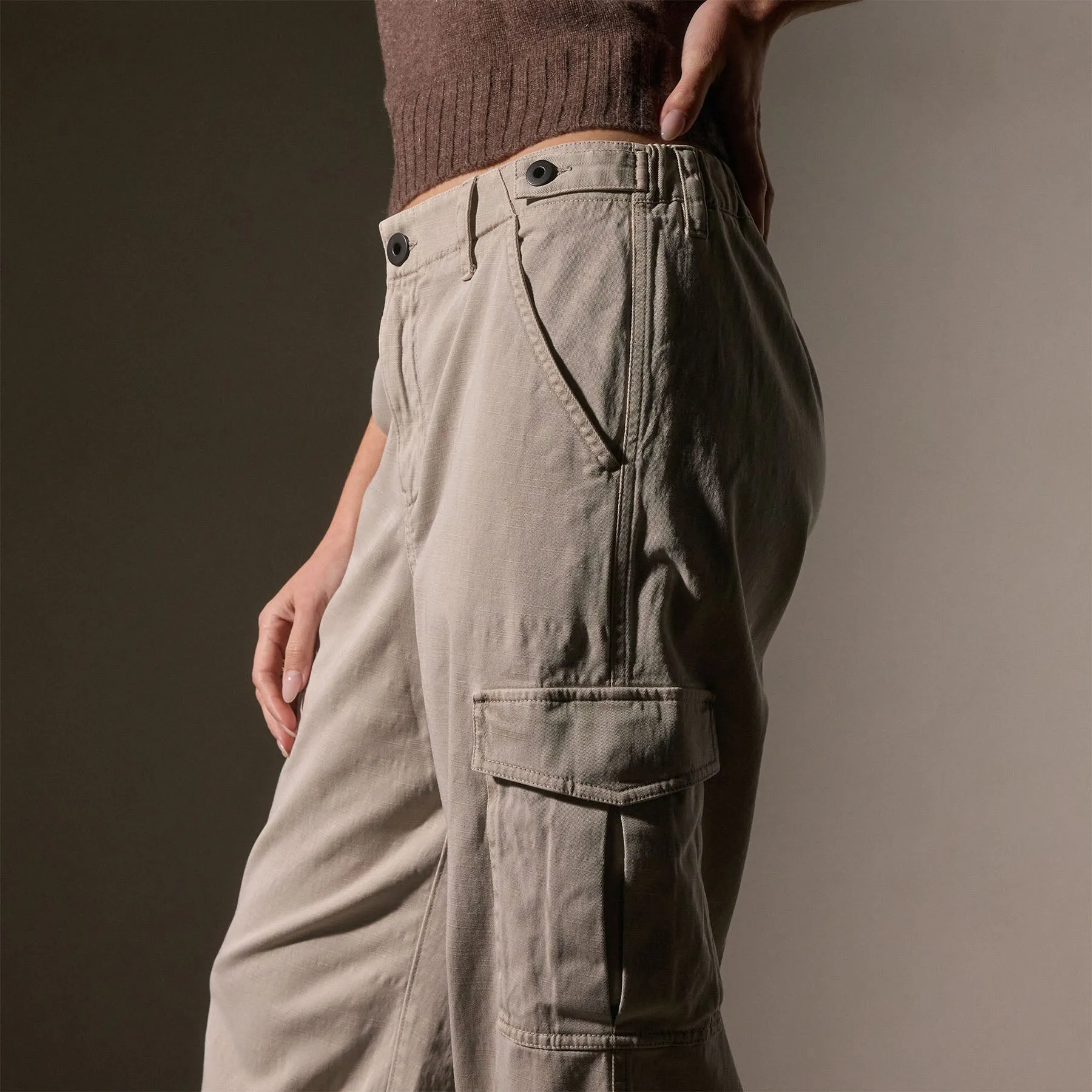 Army Cotton Slub Cargo Pant - Salt Pigment