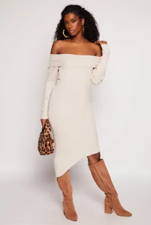 Asymmetrical Off The Shoulder Dress