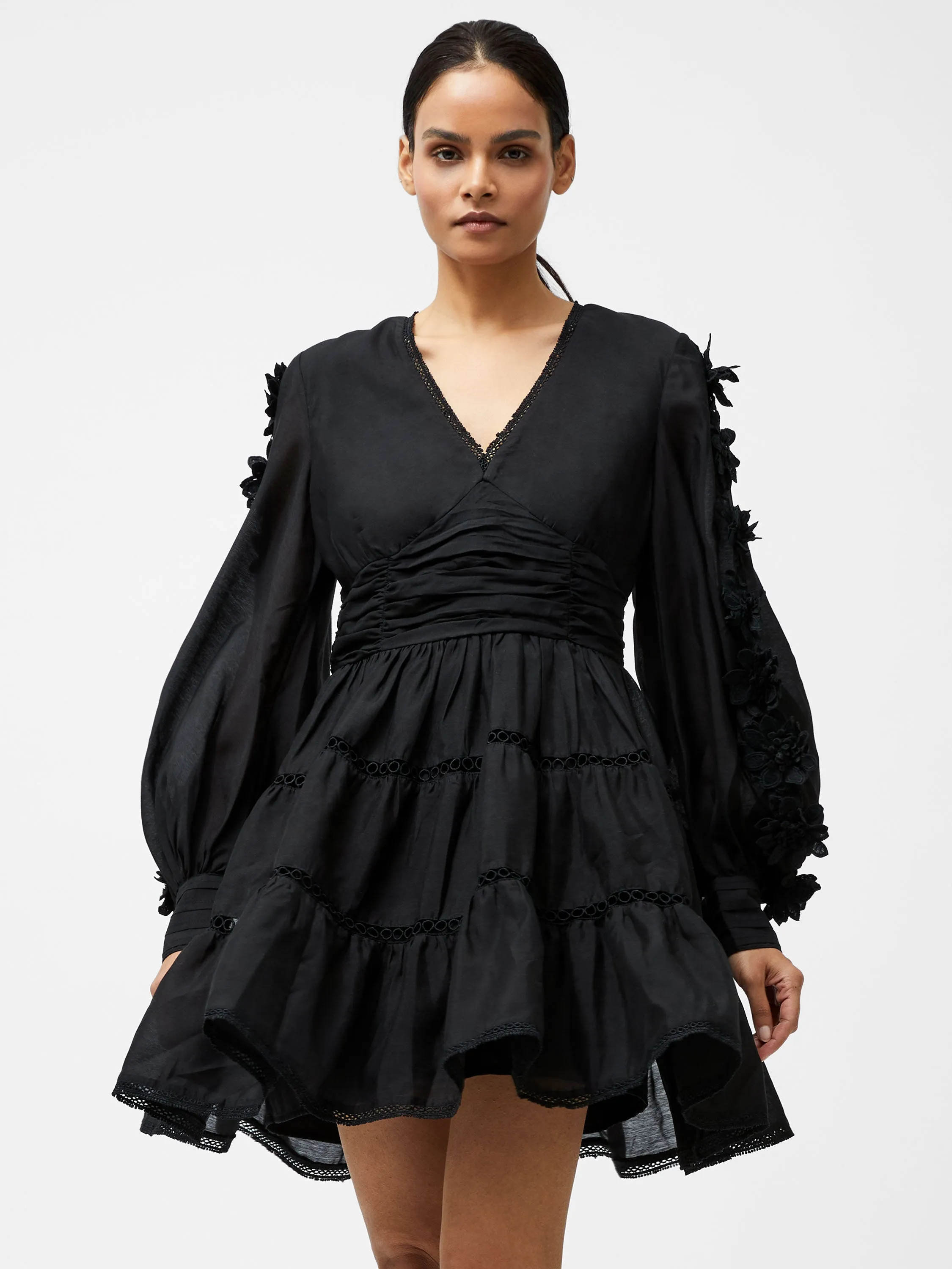 Aubrey 3D Lace Trim Mini Dress