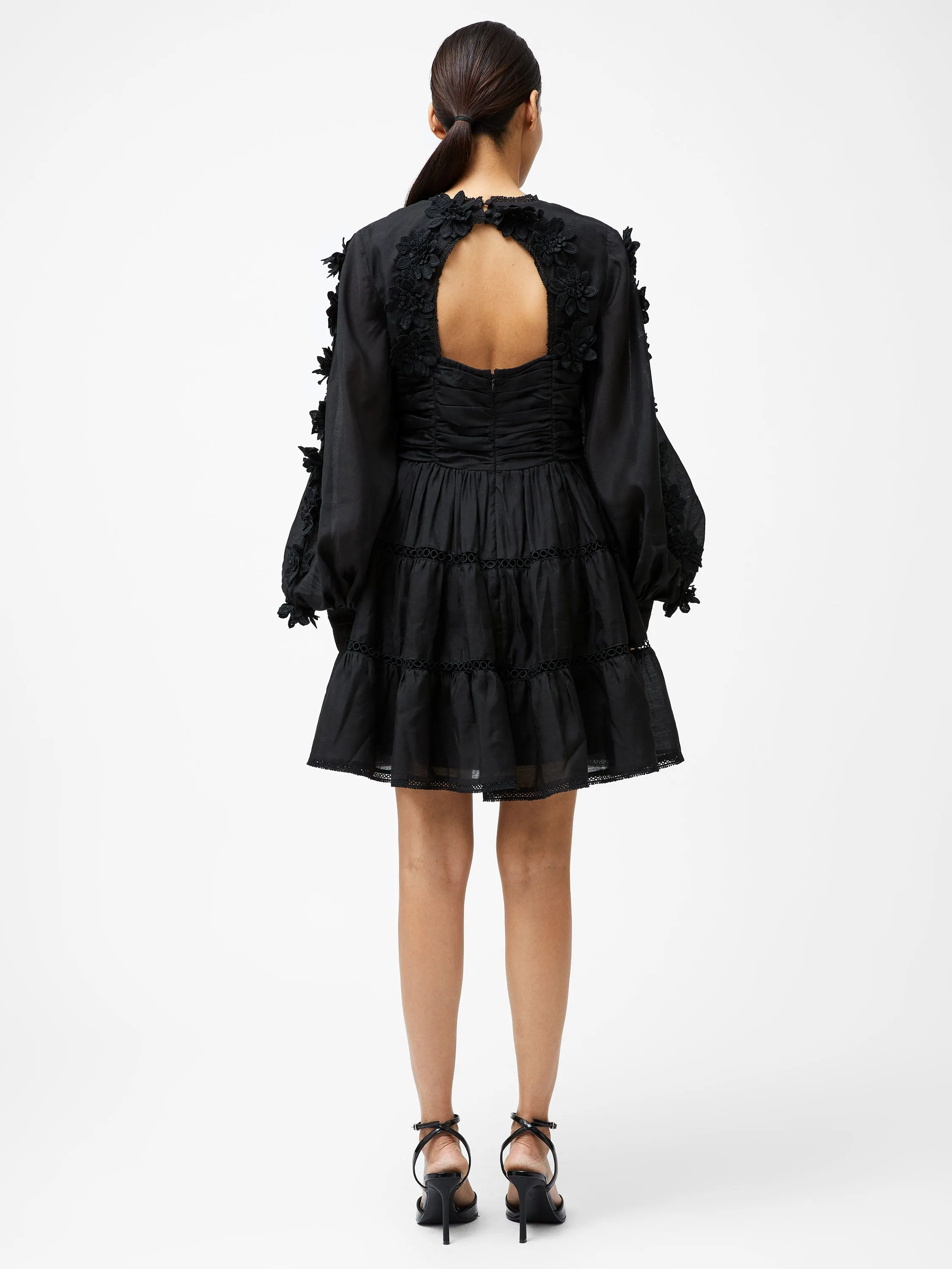 Aubrey 3D Lace Trim Mini Dress
