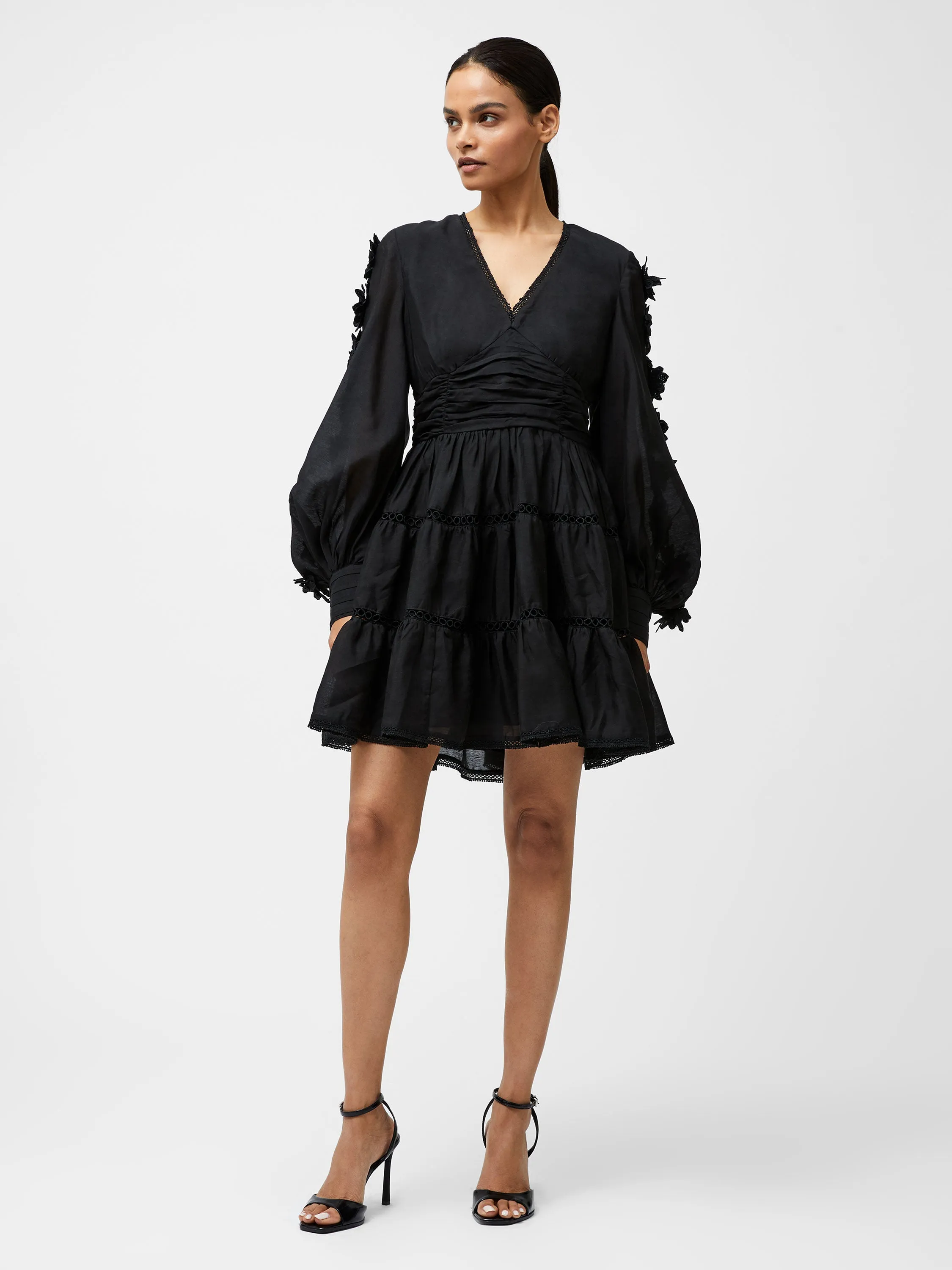 Aubrey 3D Lace Trim Mini Dress