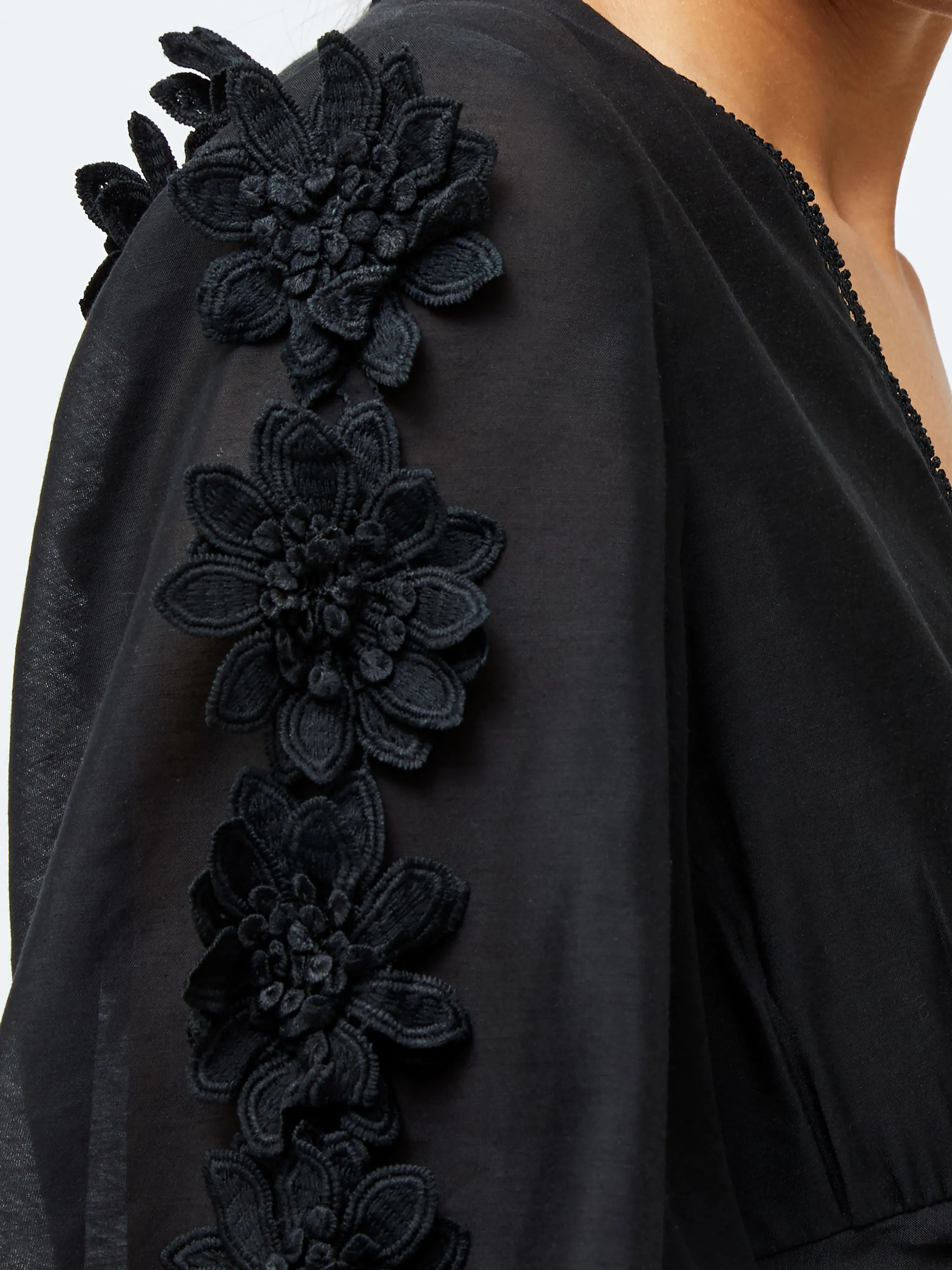 Aubrey 3D Lace Trim Mini Dress