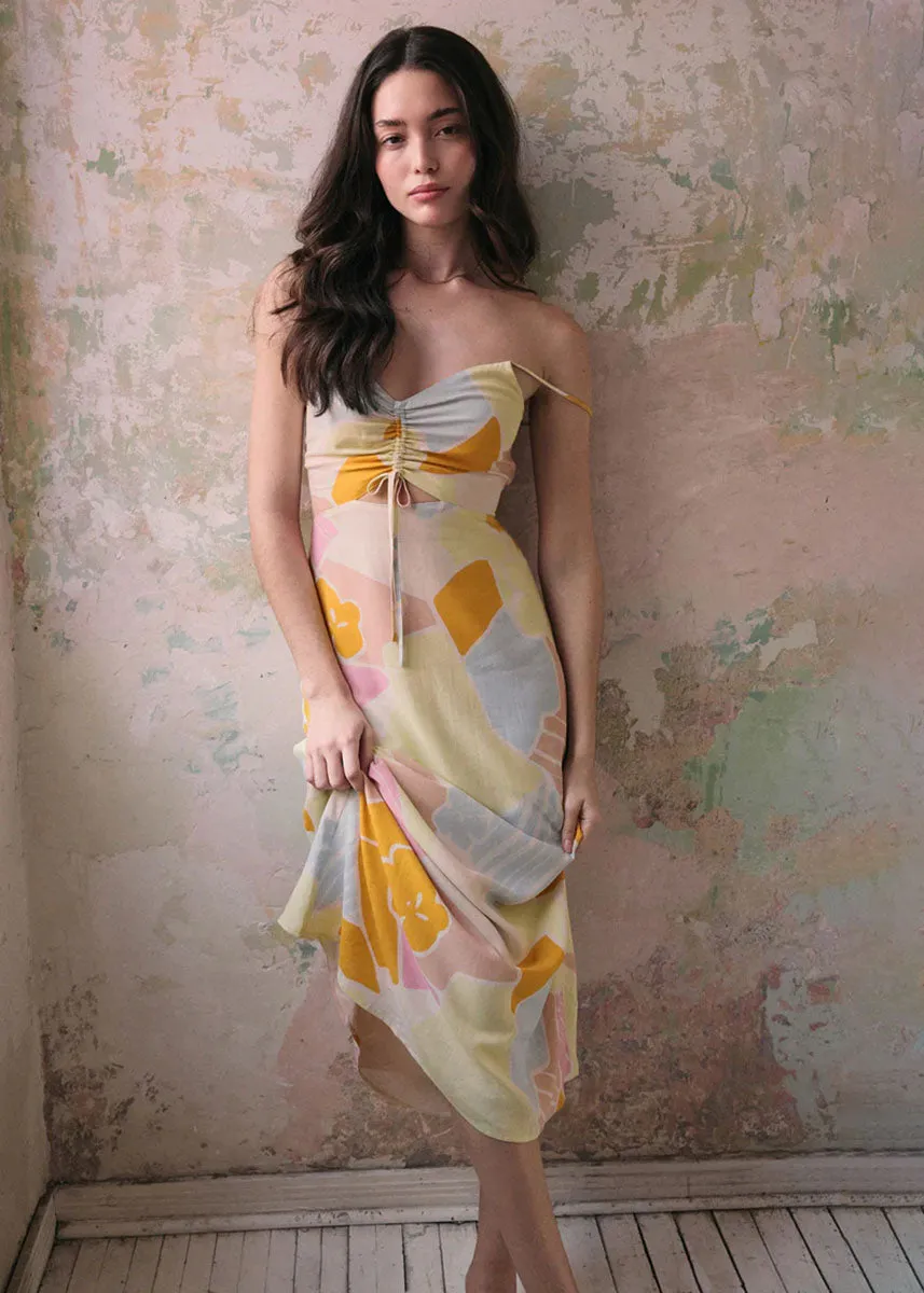 Aura Riviera Midi Dress - Mellow Yellow
