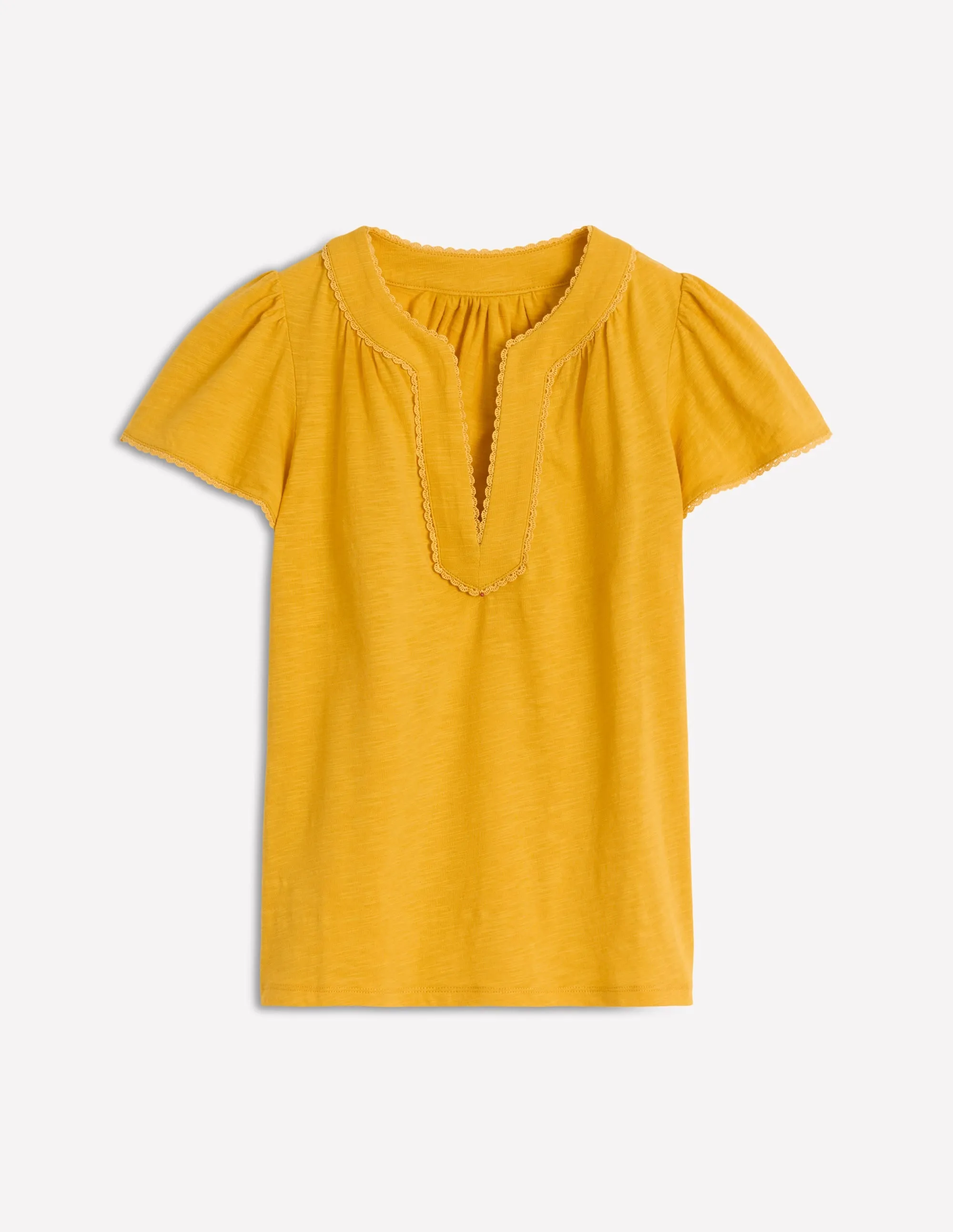 Ava Short Sleeve Top-Honey Yellow