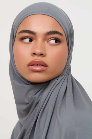 Bamboo Jersey Hijab - Cool Grey