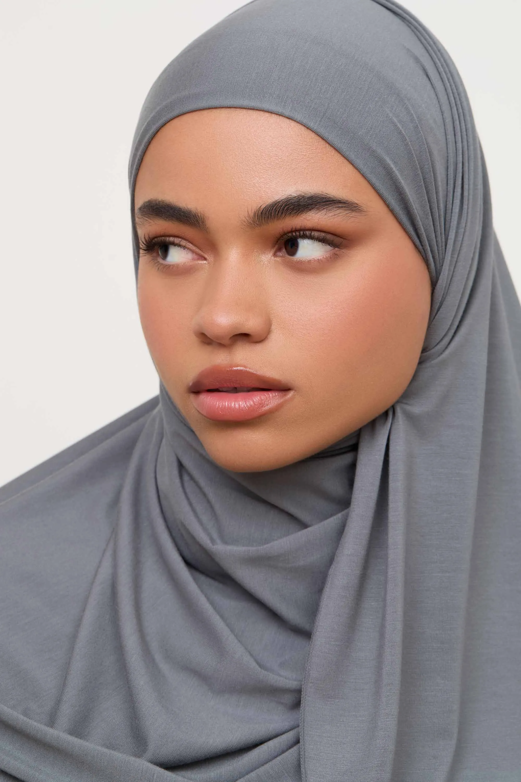 Bamboo Jersey Hijab - Cool Grey