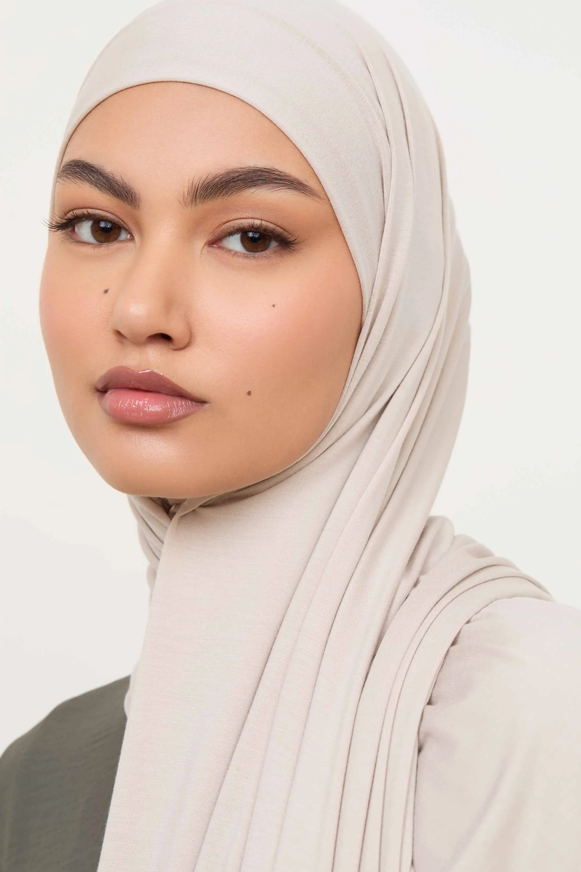 Bamboo Jersey Hijab - Stone