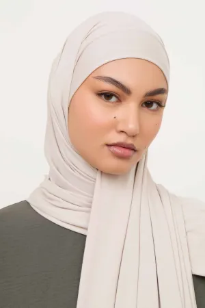 Bamboo Jersey Hijab - Stone