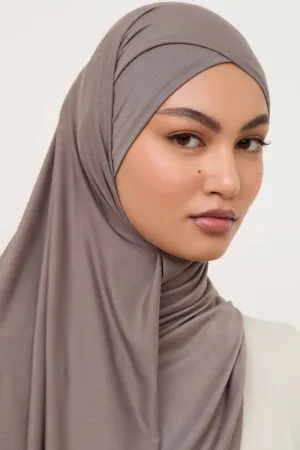 Bamboo Jersey Hijab - Truffle Grey