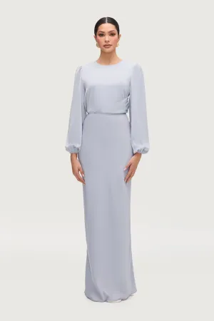 Bella Satin Maxi Skirt - Powder Blue