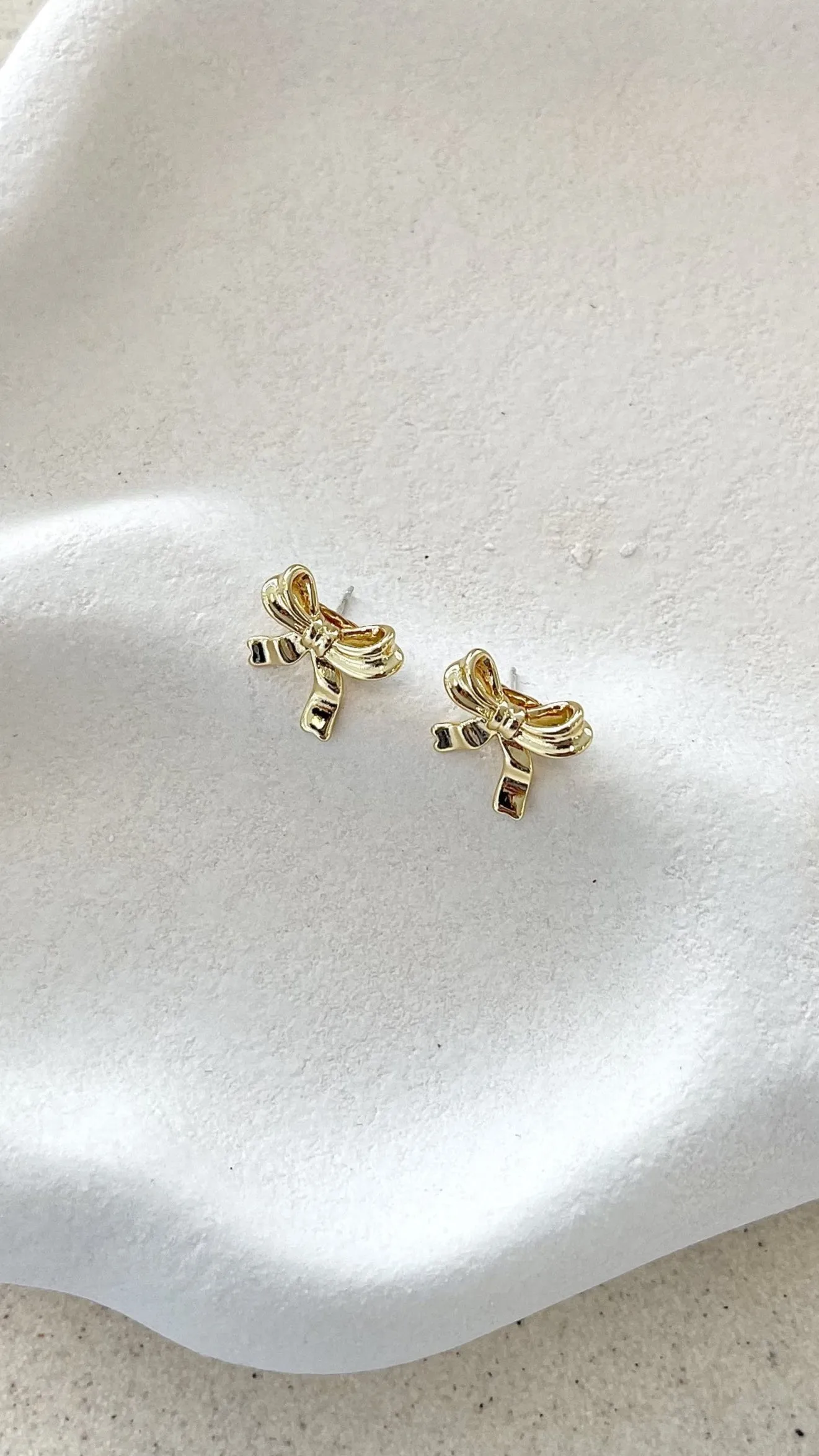 Bow Stud 18K Gold Plated Earrings - Gold