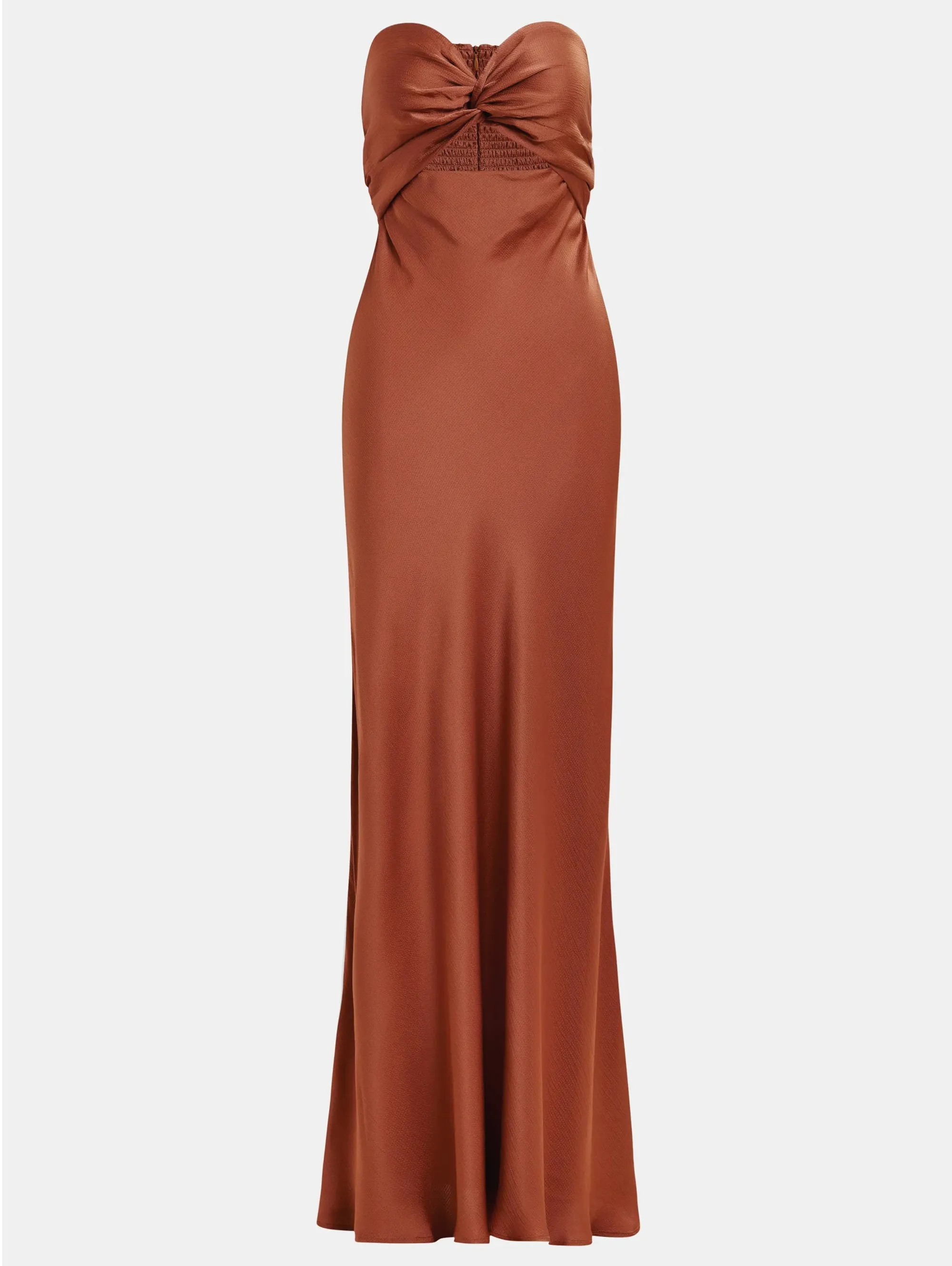 Brown Satin Long Dress