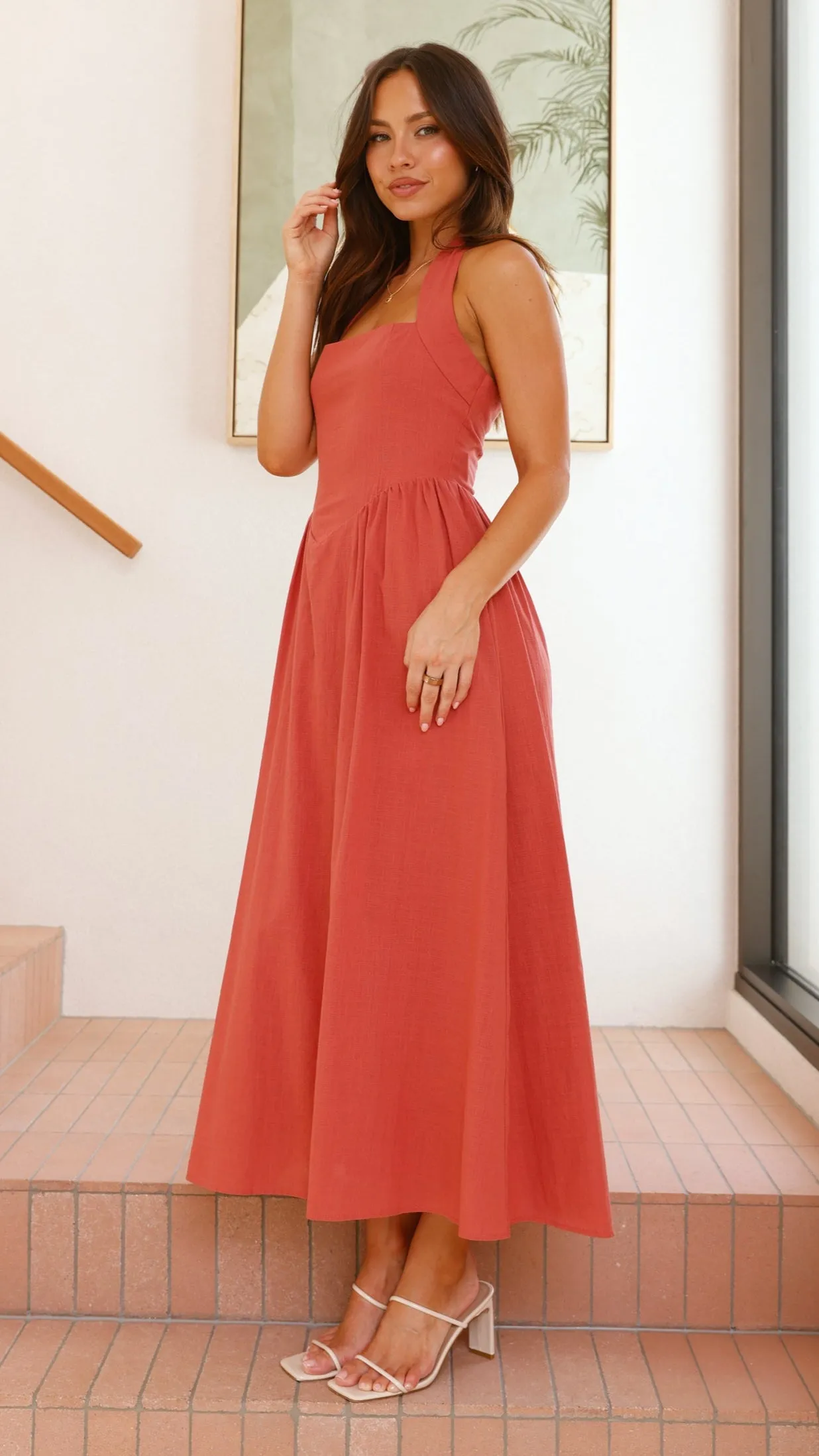Caden Maxi Dress - Rust