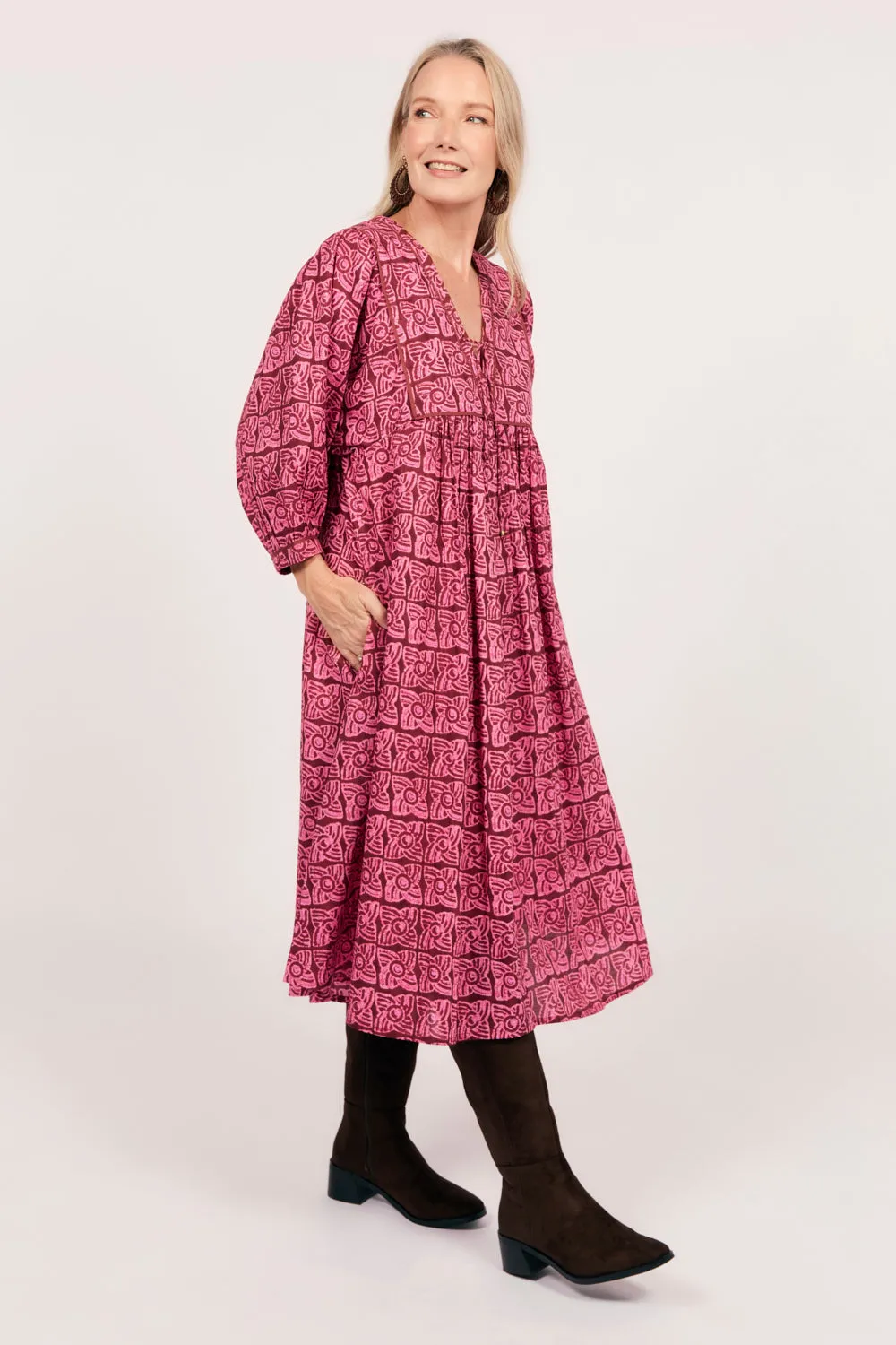 Cairo Midi Dress in Windmills