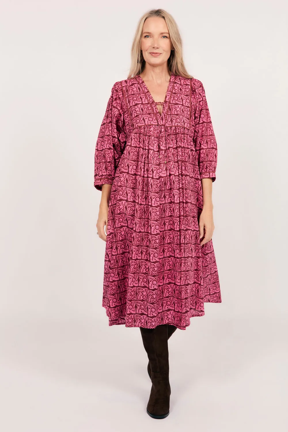 Cairo Midi Dress in Windmills