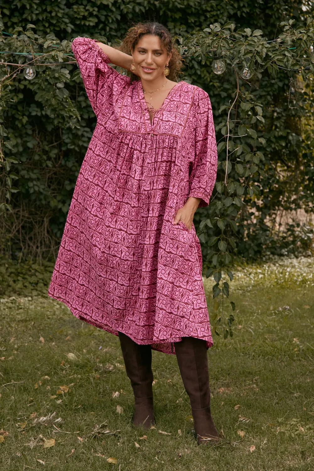Cairo Midi Dress in Windmills