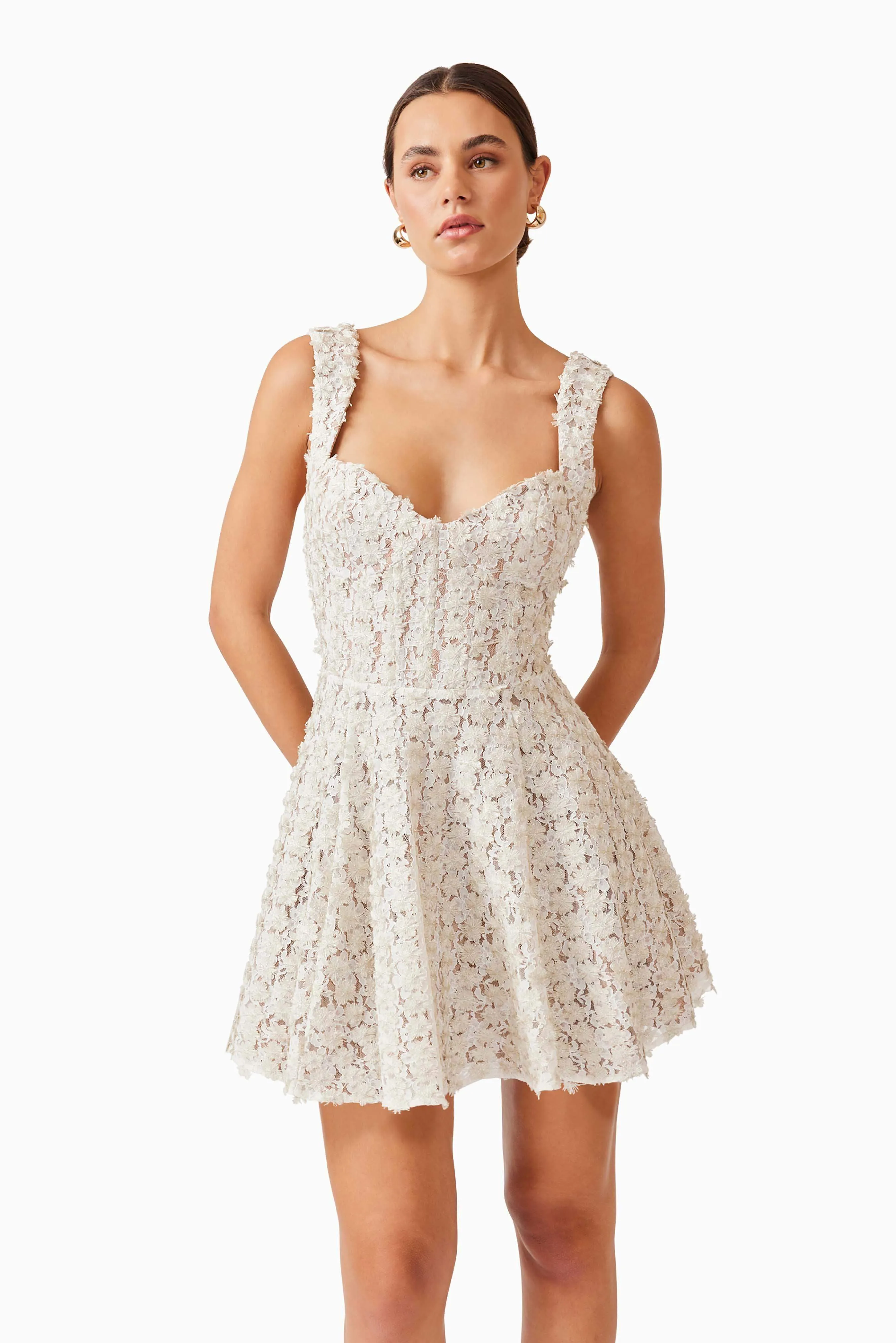 Cali Corset Mini Dress in White