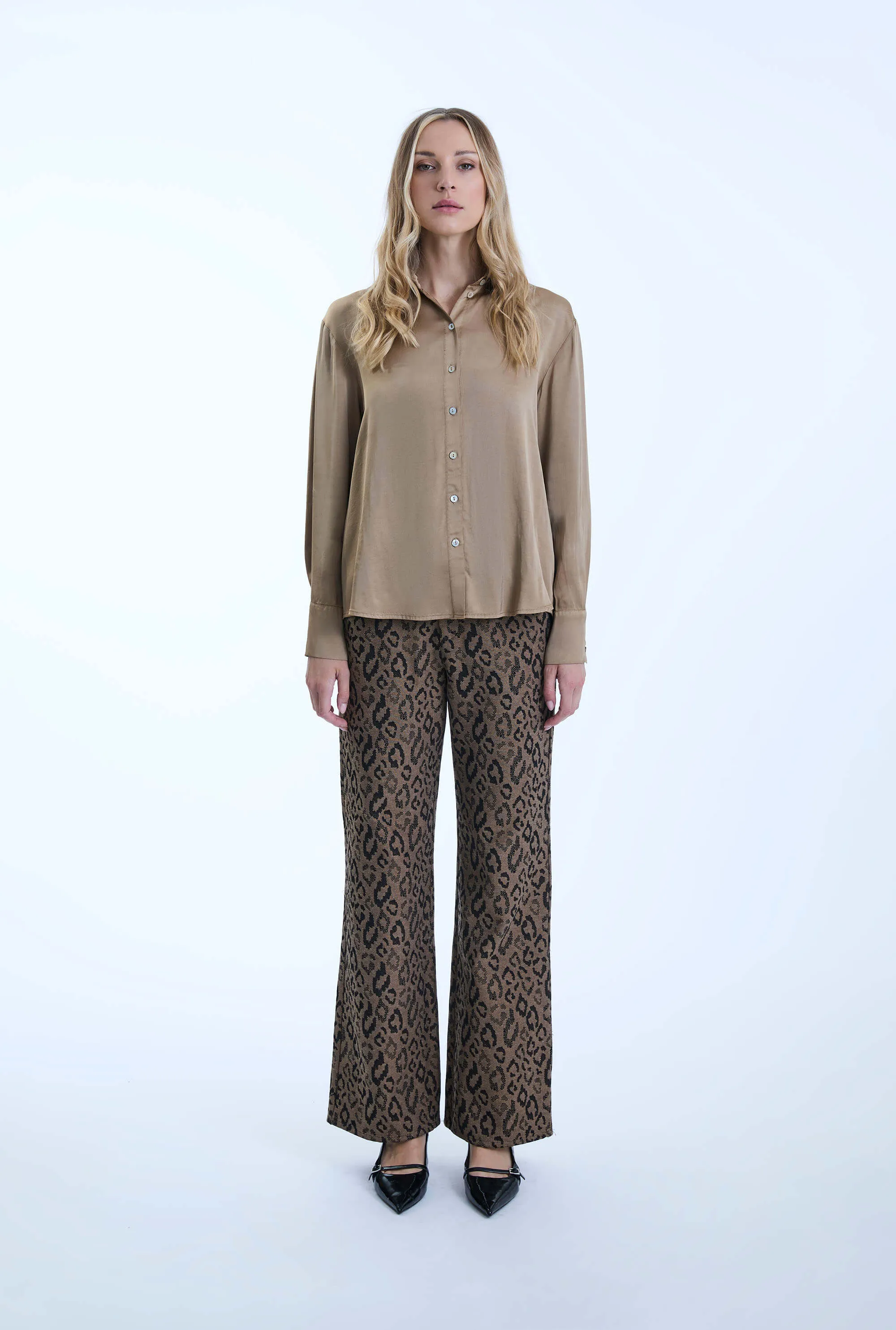 Camel Satin Finish Shirt