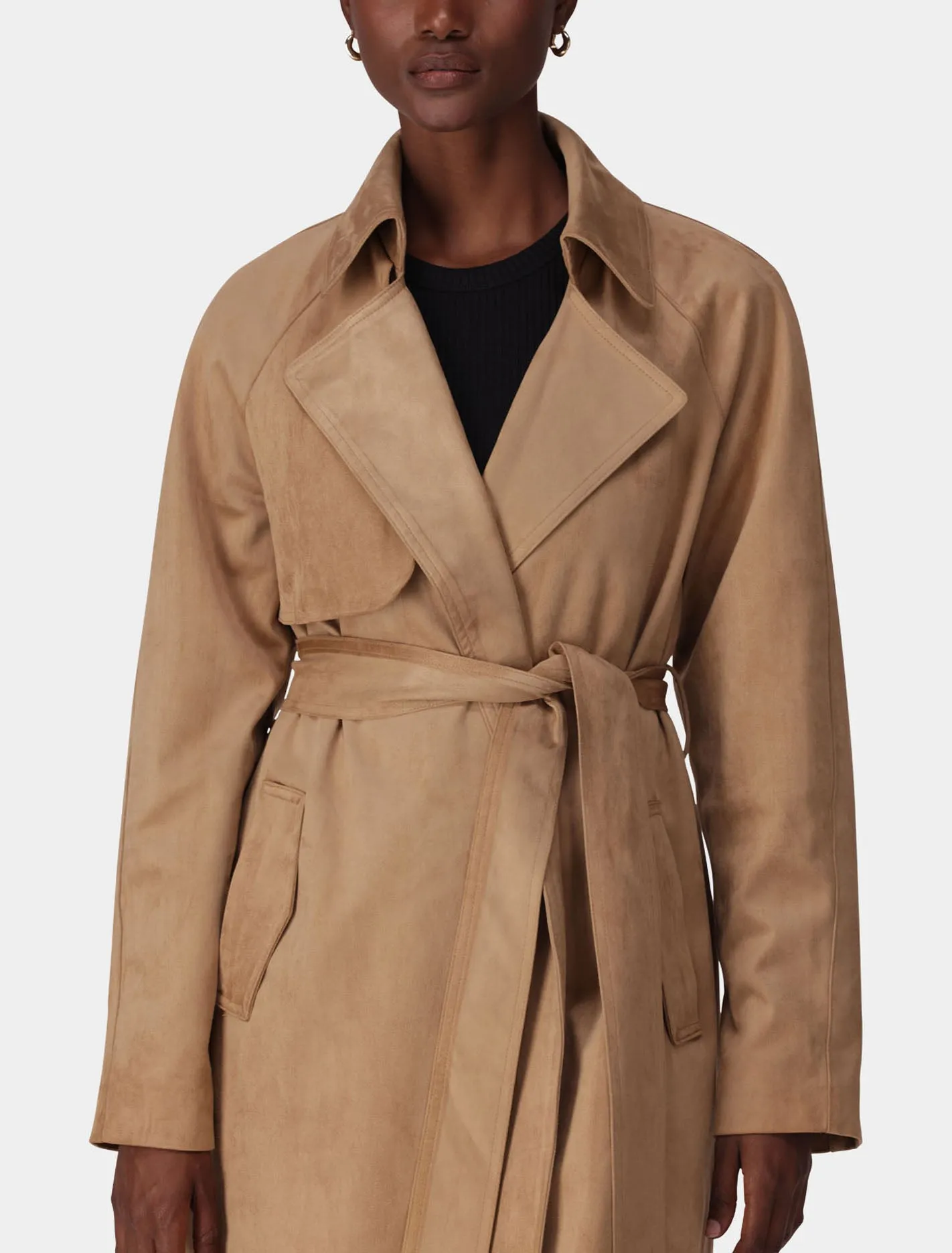 Cass Vegan Suede Trench Coat