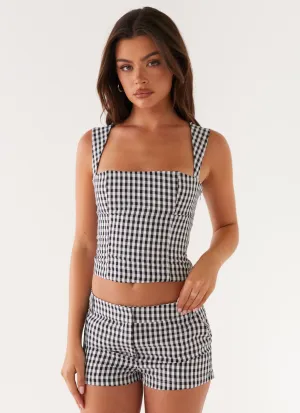 Clayton Tailored Shorts - Black Gingham