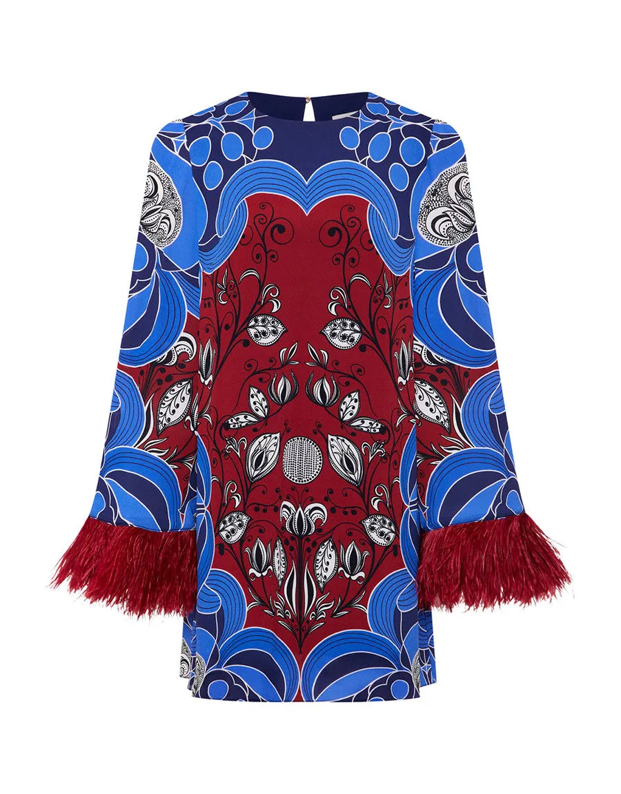 Cocoa Crepe Mini Dress - Enchantress Blue - SALE