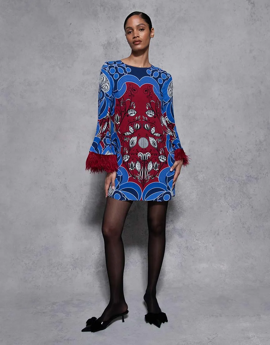 Cocoa Crepe Mini Dress - Enchantress Blue - SALE